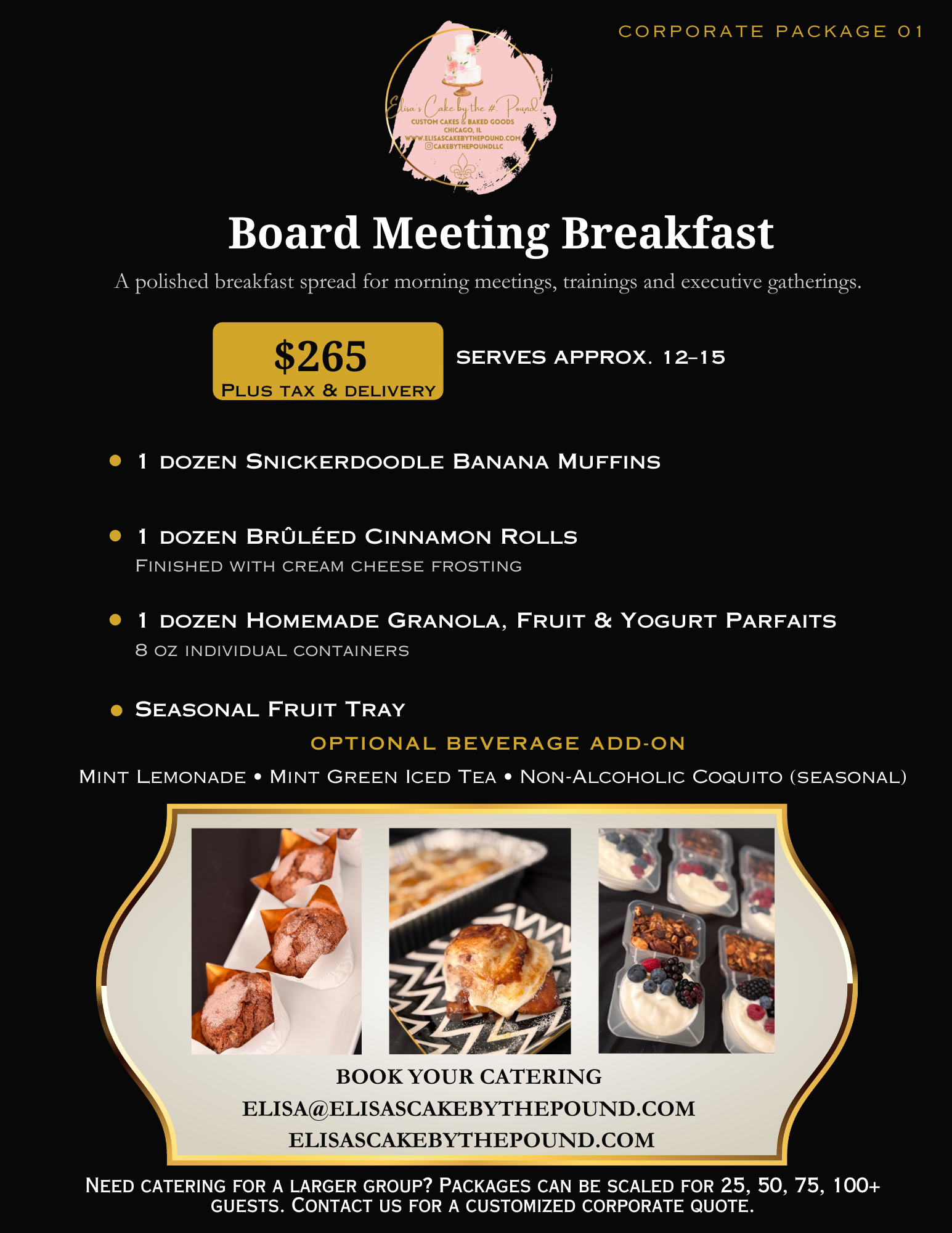 corporate catering Chicago, office catering Chicago, breakfast catering Chicago, boxed lunch catering Chicago, dessert catering Chicago, holiday catering Chicago