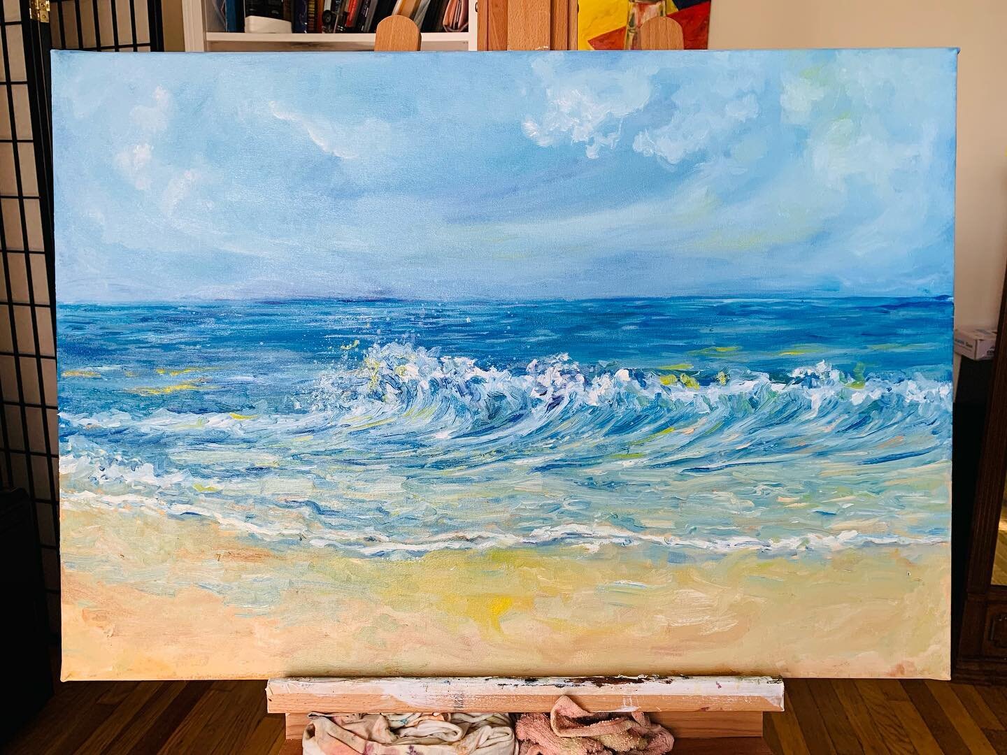 New painting 🤩 All shades of Blue. Inspired by Ponte Vedra Beach in St. Augustine Florida