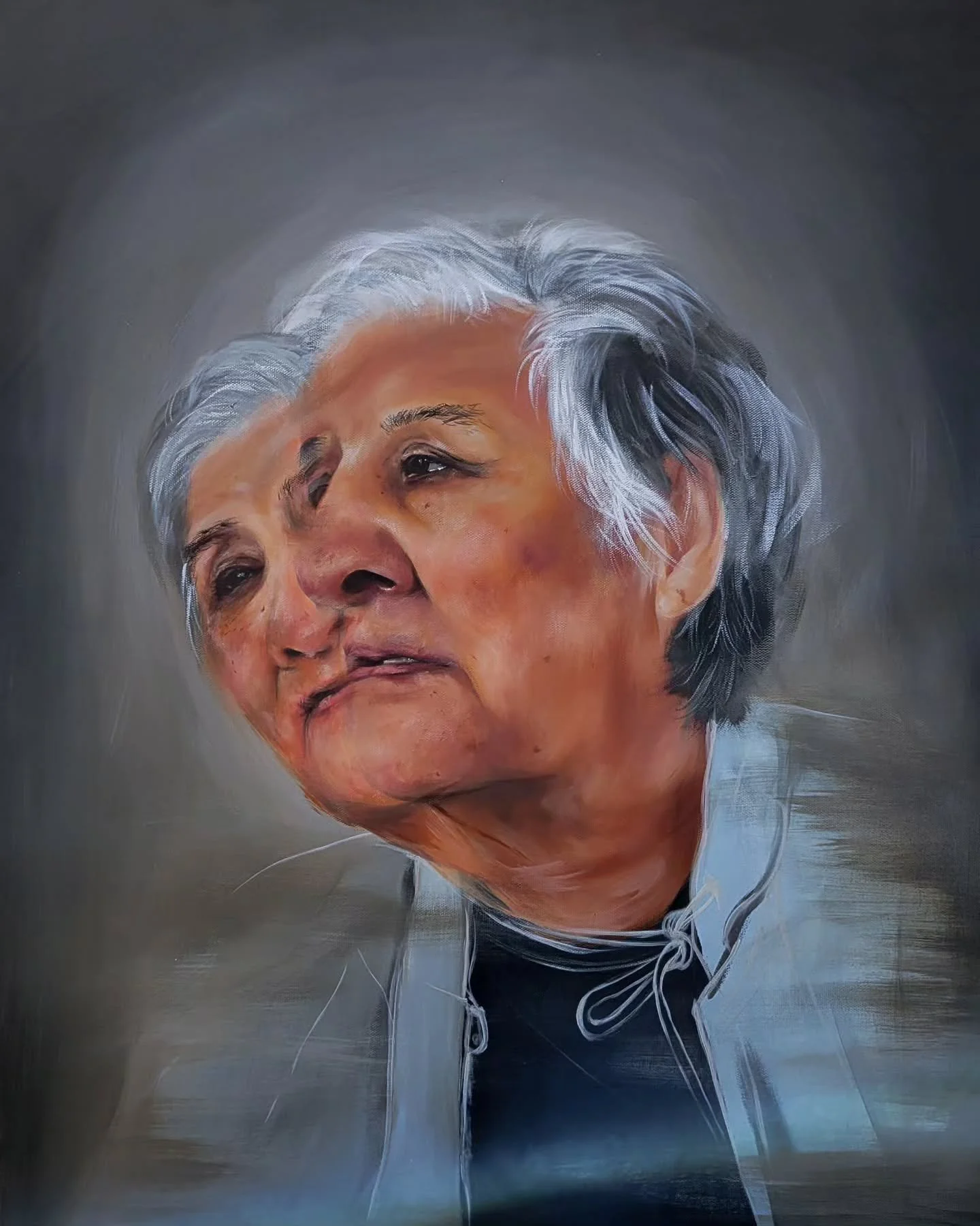 &quot;En Memoria de Ti&quot; 
Painting 3/3
I've been hesitant posting these as the story and process of these paintings, and show as a whole was the most emotionally draining work I've ever done.
As she is here, this is her lost. The sight of her lik