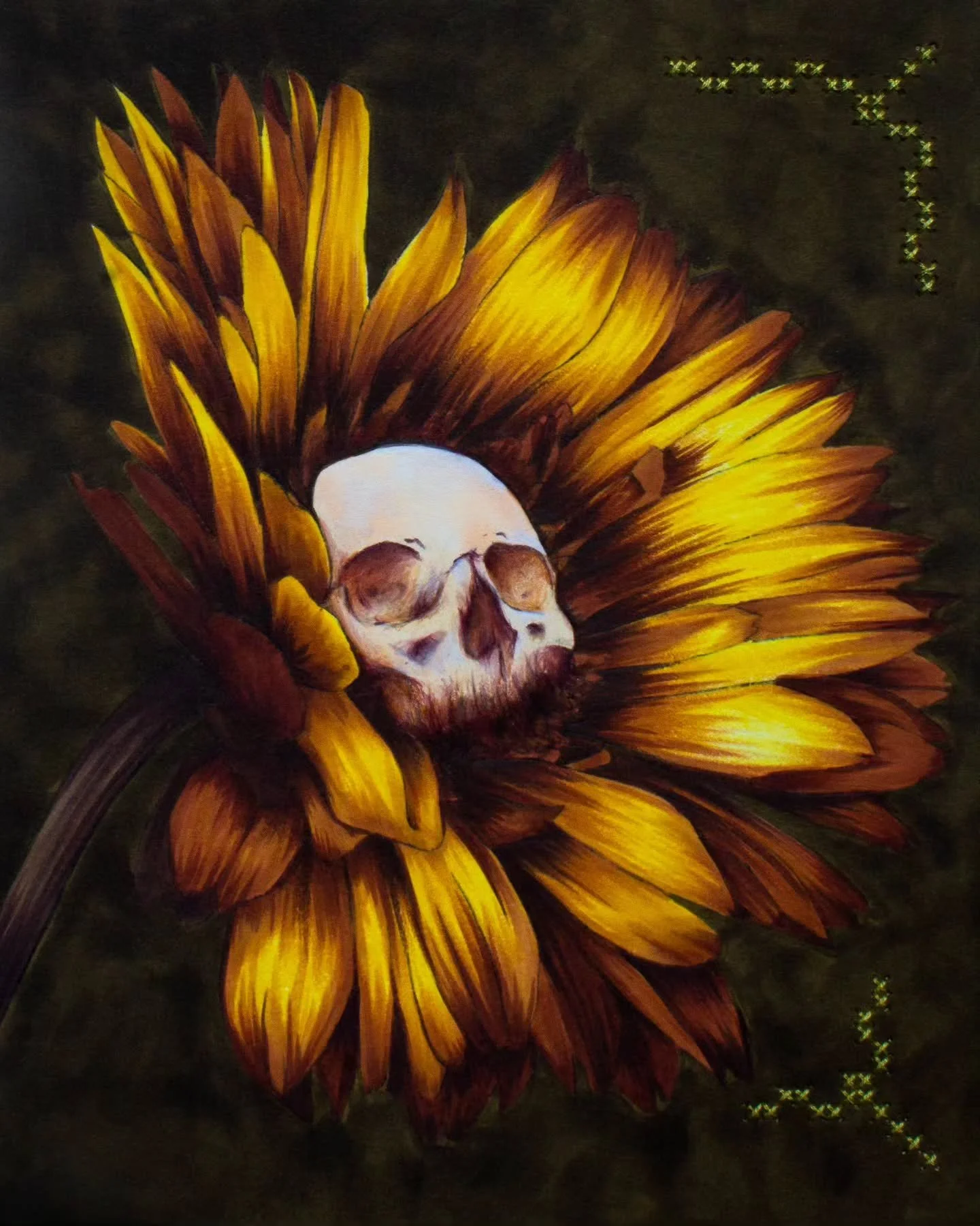 My favorite from August.
.
.
.
#drawing #copicsketchmarkers #chameleonmarkers #coloredpencils #alcoholmarkers #skulldrawing #flowerdrawing #daisyskull #skullflower #crossstitch #artistsoninstagram #copic #copicmarkers #art #arte #artwork #artista #fr