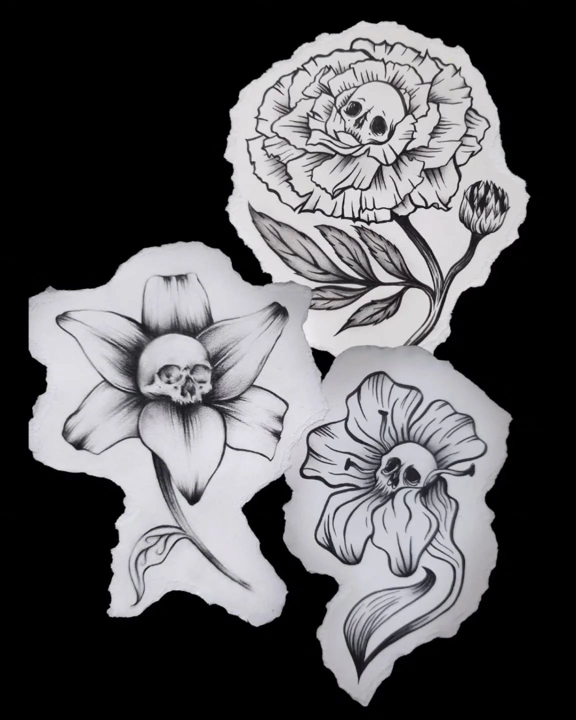 Because I never posted these... DM if you'd like to claim of these designs!
.
.
.
#skullflowertattoo #skullflashtattoo #skullflowertattooflash #tattooflash #559tattoos #femaletattooartists