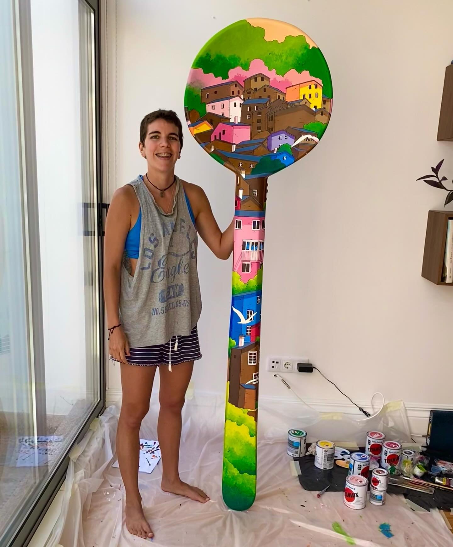 Here&rsquo;s a closer look at the giant spoon I painted for @municipioarganil ✨

It was already featured in a recent showcase and will soon be exhibited in the historic center of Arganil, alongside other artist-painted spoons as part of a public art 