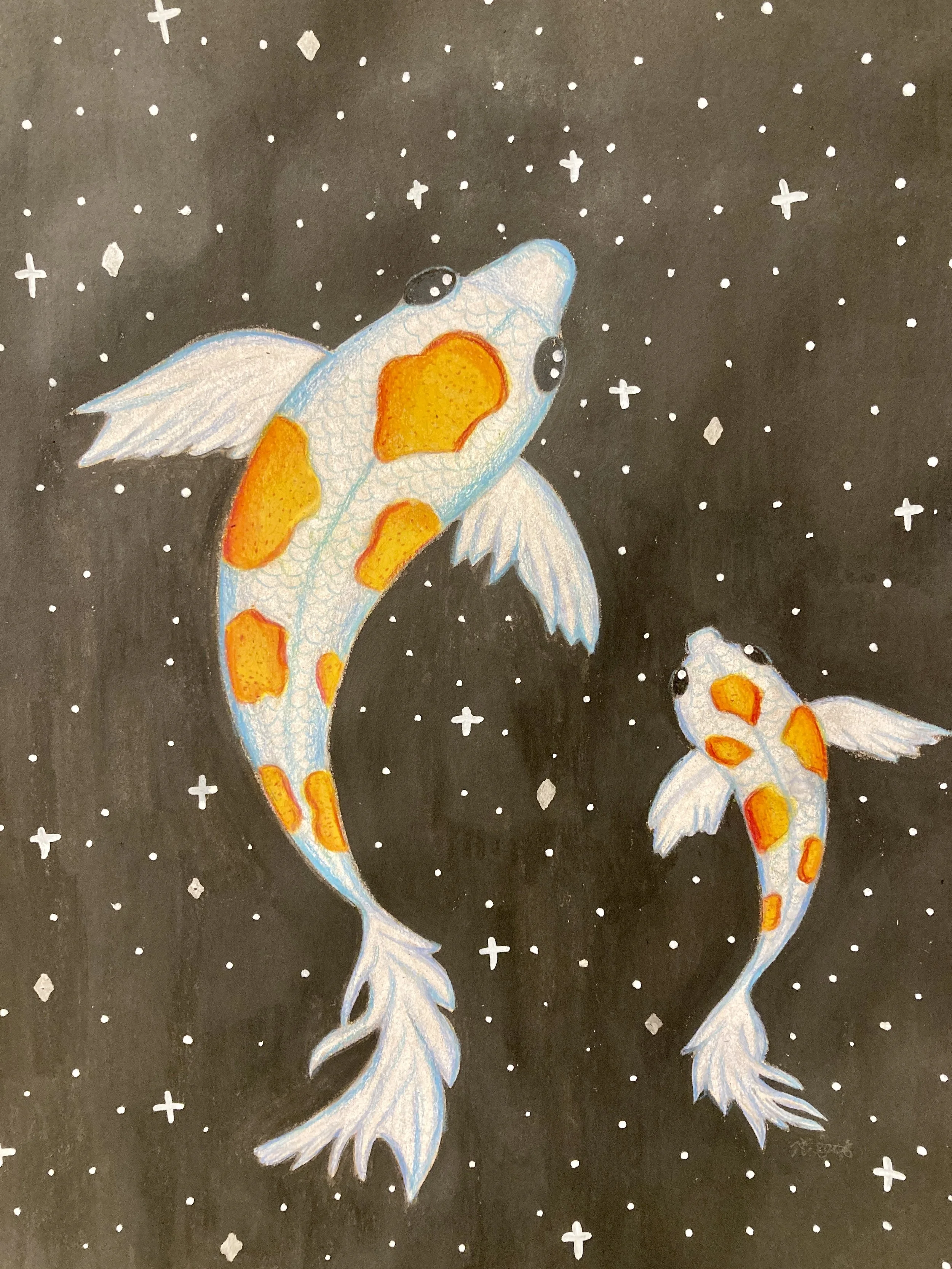 Koi fish in space