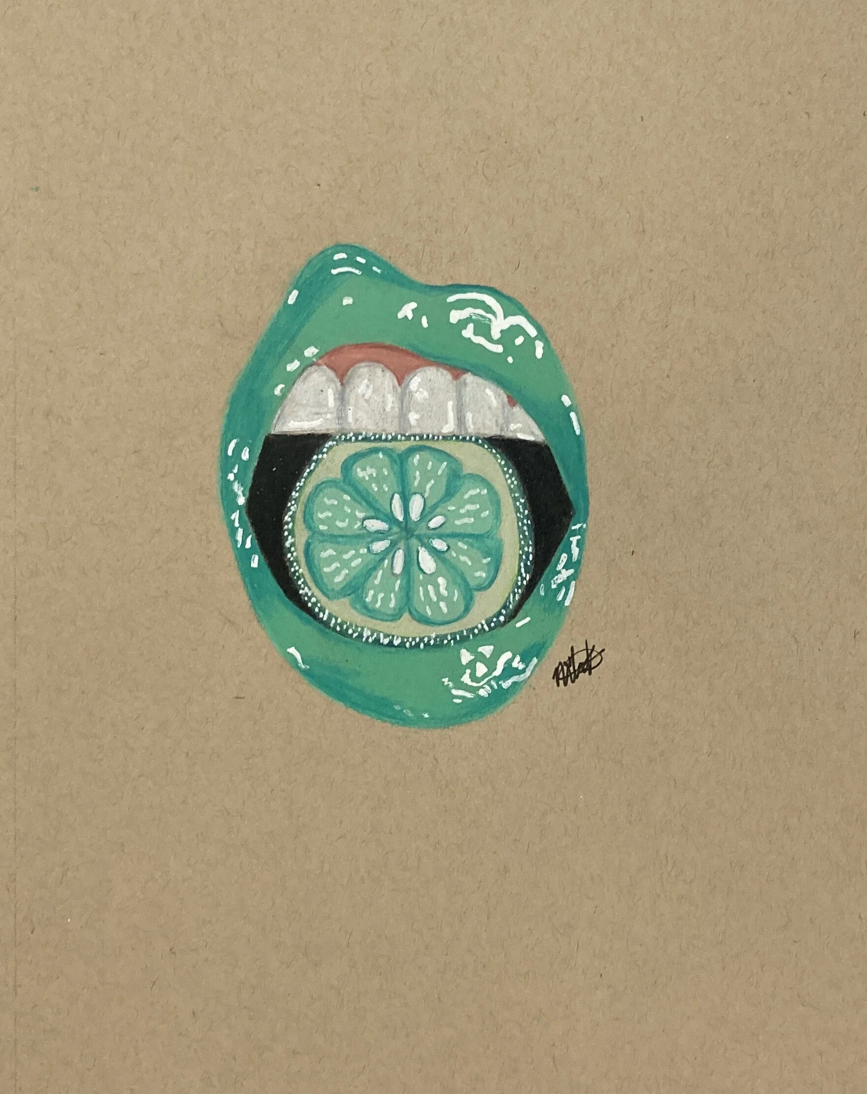 Lime and Lips Drawing