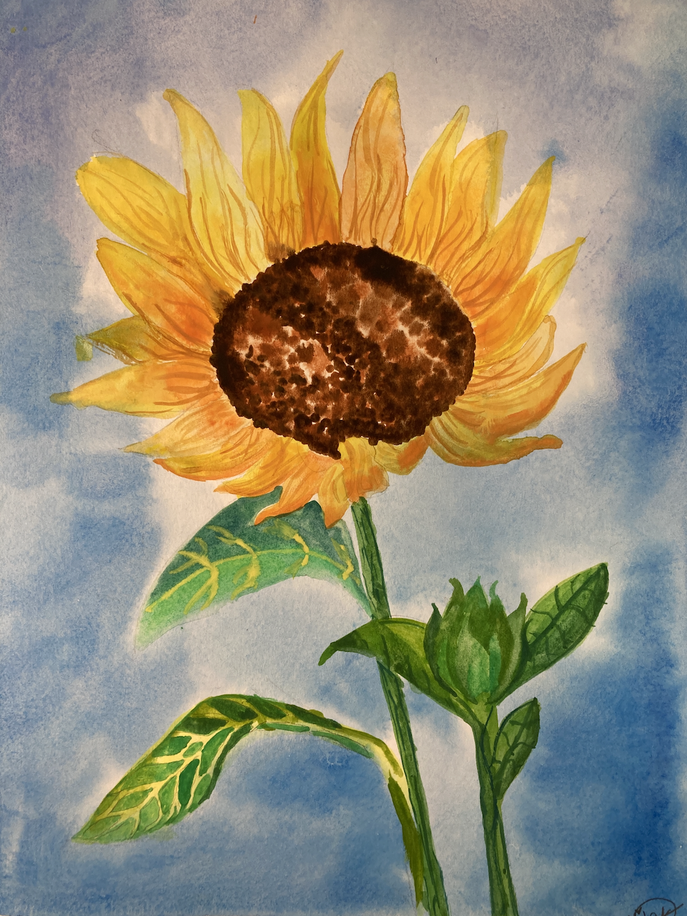 Watercolor Sunflower