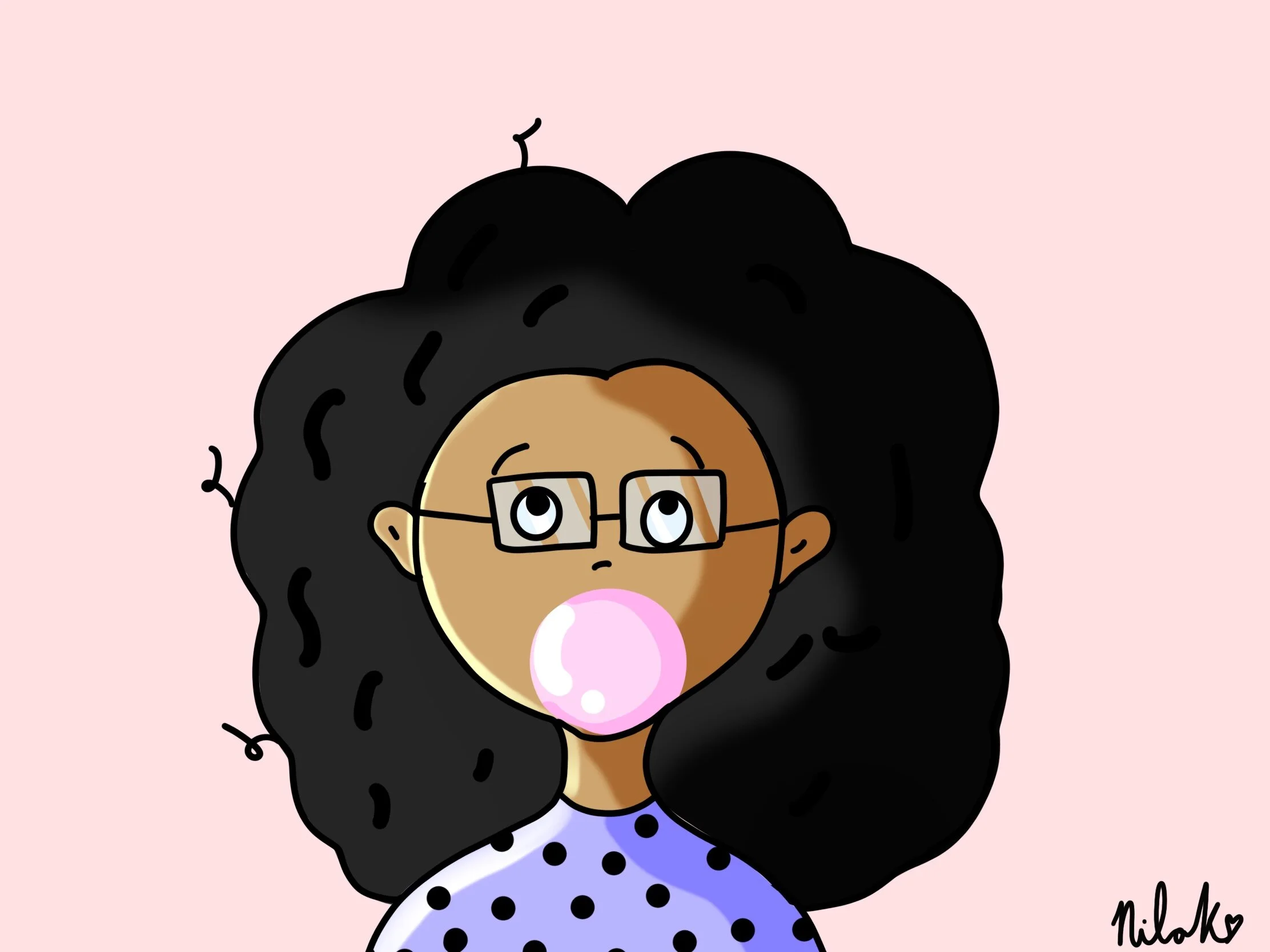 Girl blowing gum