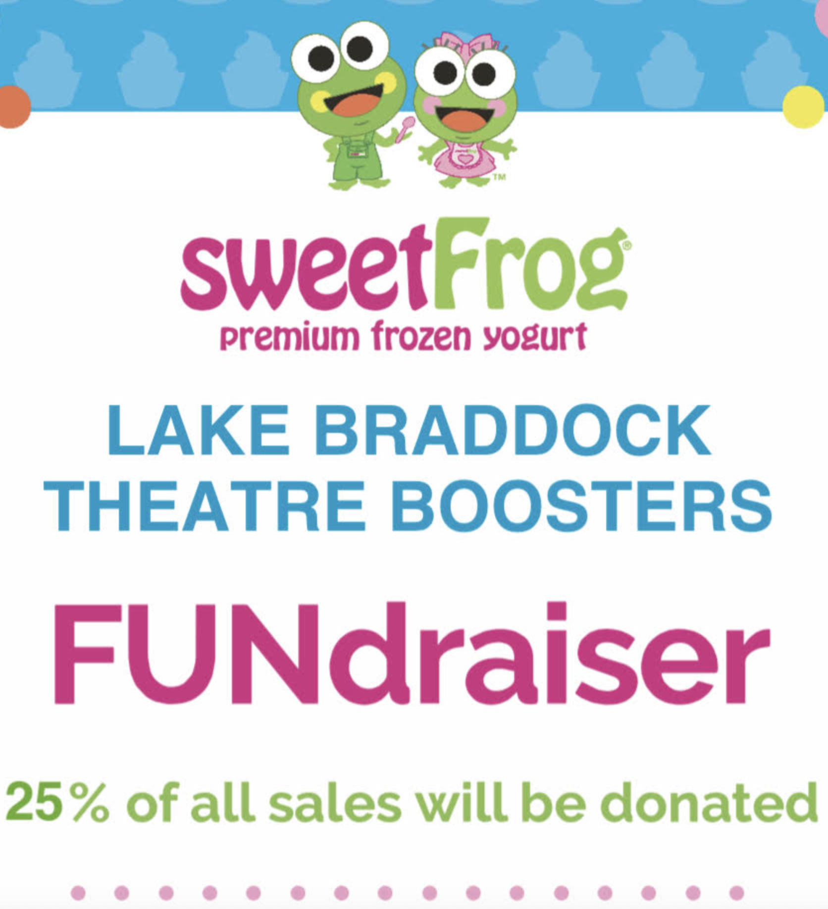 Sweet Frog Back to School Fundraiser
