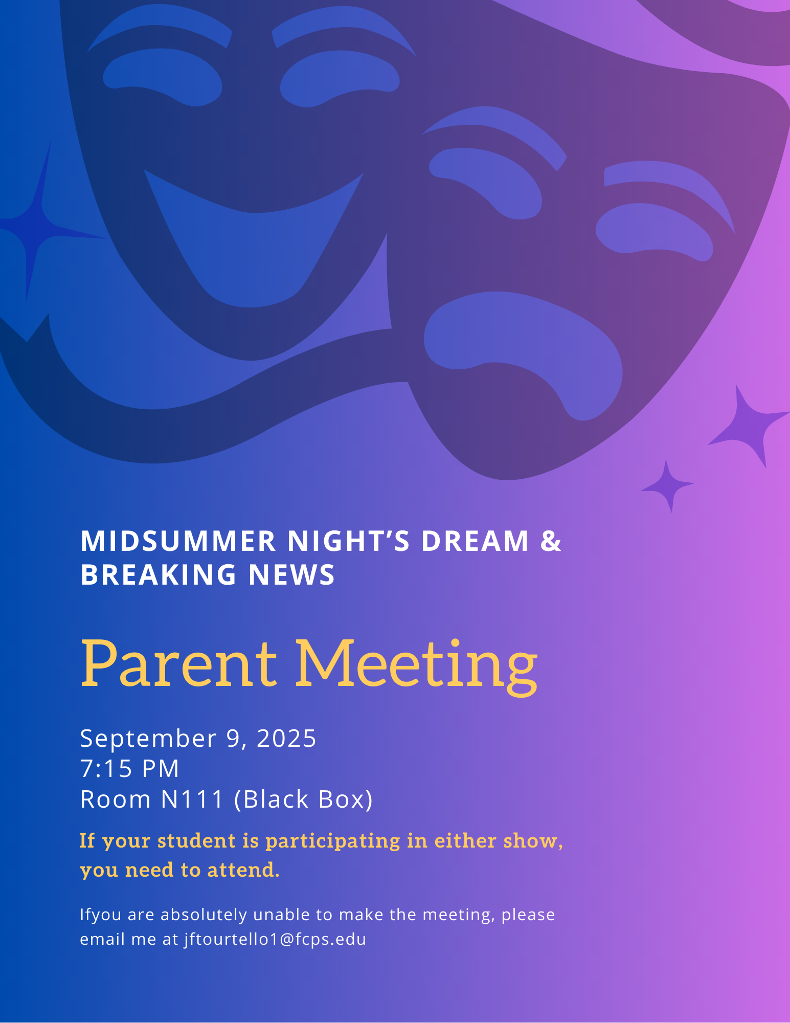 Midsummer Night's Dream & Breaking News Parent Meeting