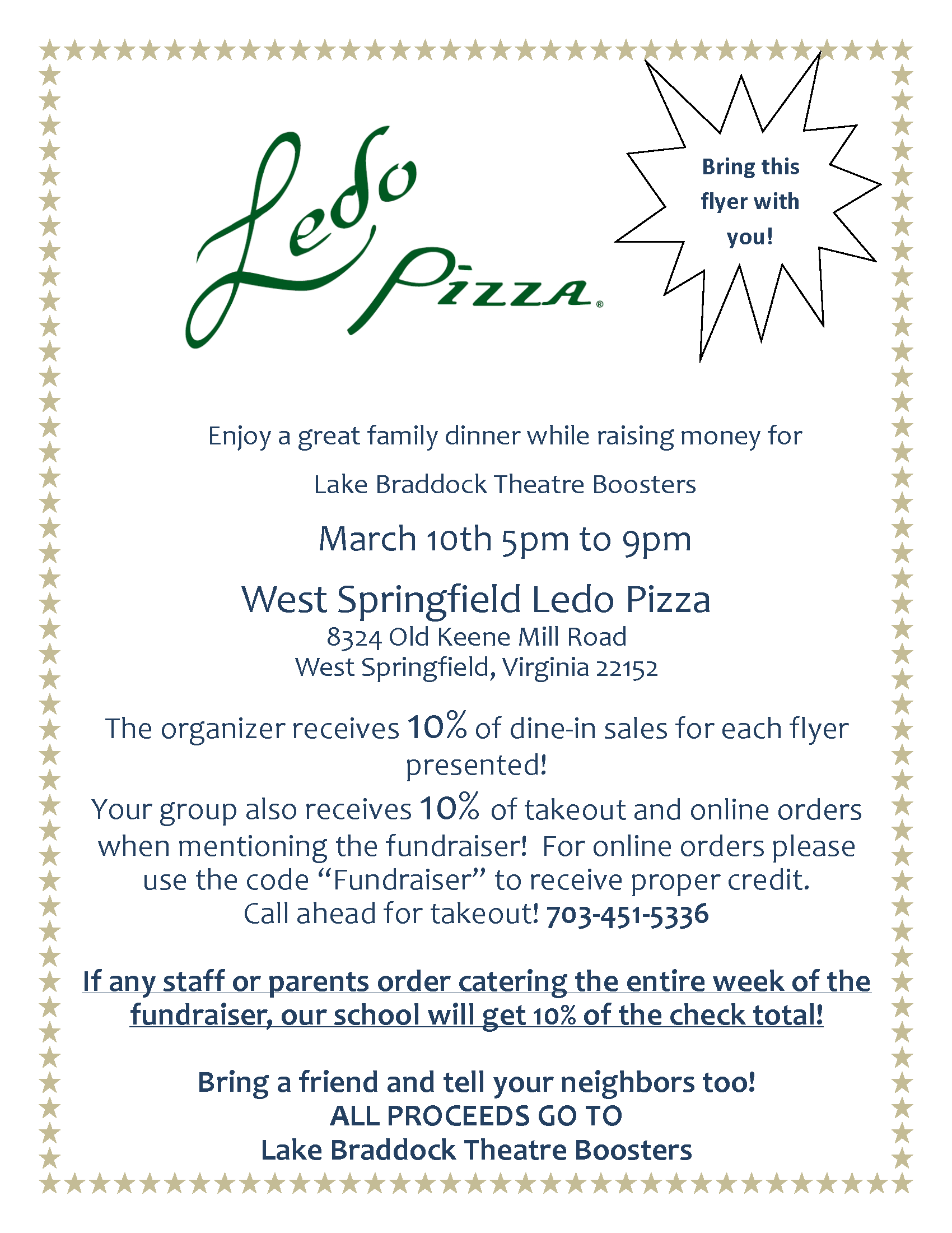 Ledo Pizza Fundraiser