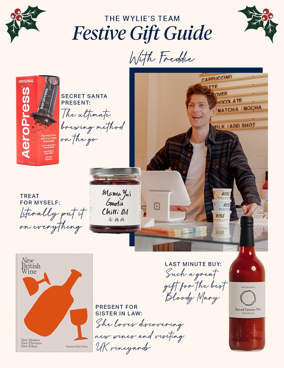 The Wylie&rsquo;s Team Festive Gift Guide - Part 2

December is here, and so is your festive gifting guide! This year, we asked the team for their top picks for every occasion over the festive period - Secret Santa sorted, the once-a-year relative co