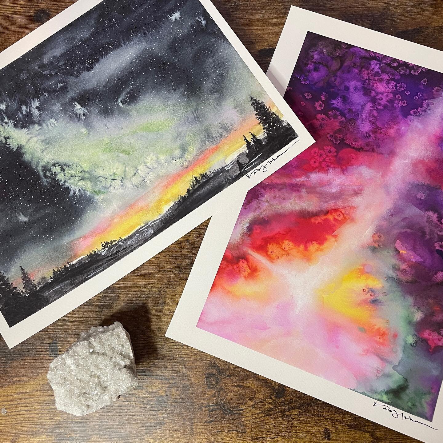 These celestial prints take my breath away!!!! 🤩 This photo is unedited. The colors are literally *that* vivid.

I will have many brand new prints debuting tomorrow at my booth at @art_on_the_ave , and I absolutely can&rsquo;t wait for you all to se
