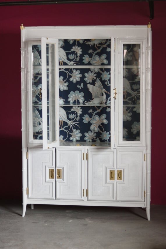 Vintage Stanley Faux Bamboo China, China Cabinet Vintage