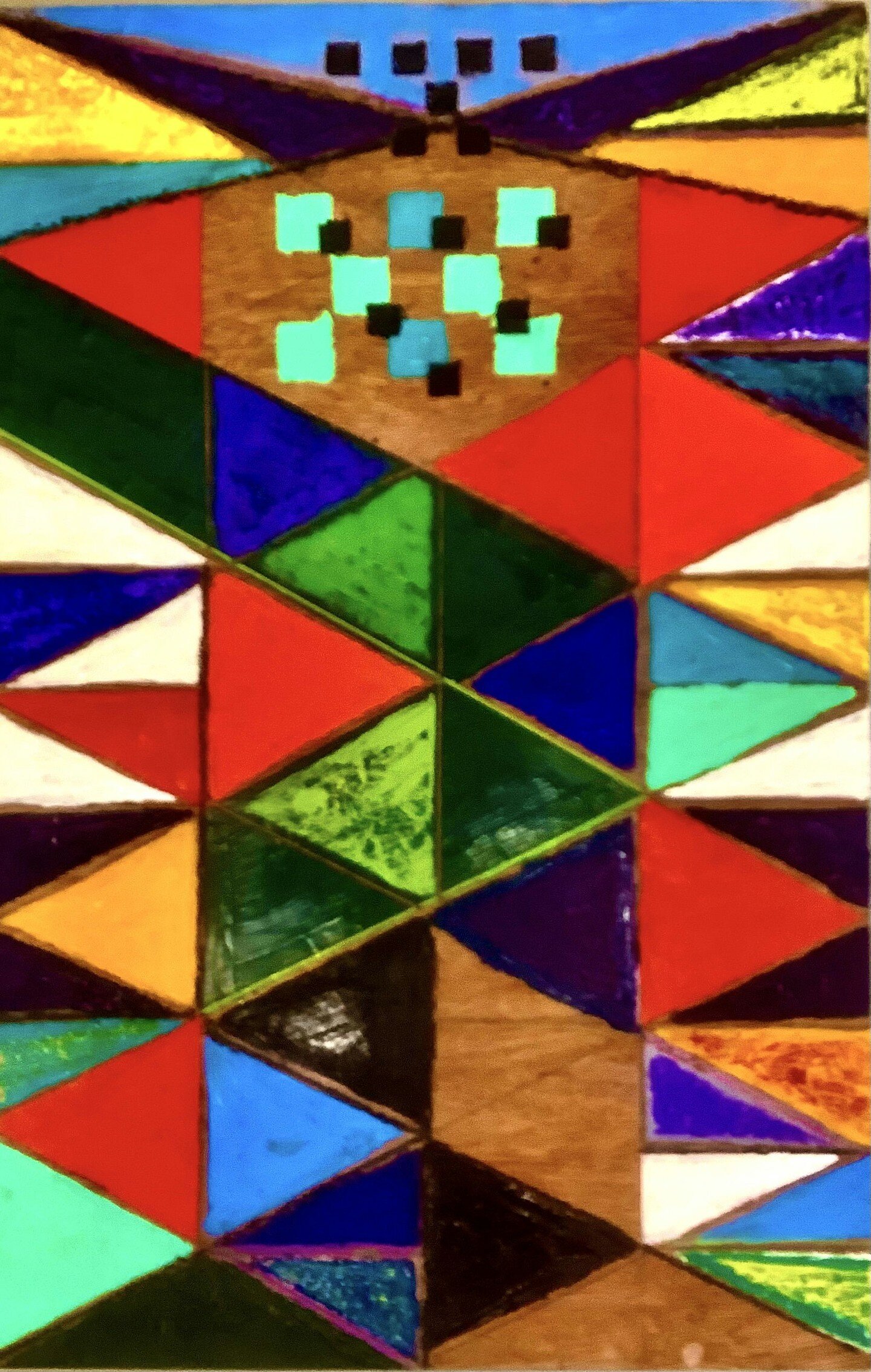 &quot;Argus&quot;, encaustic on wood panel, by Ted Warchal.

In the February 2024 show, BACK TO BASICS, https://www.plasticclub.org/events/back-to-basics

#PlasticClubArt