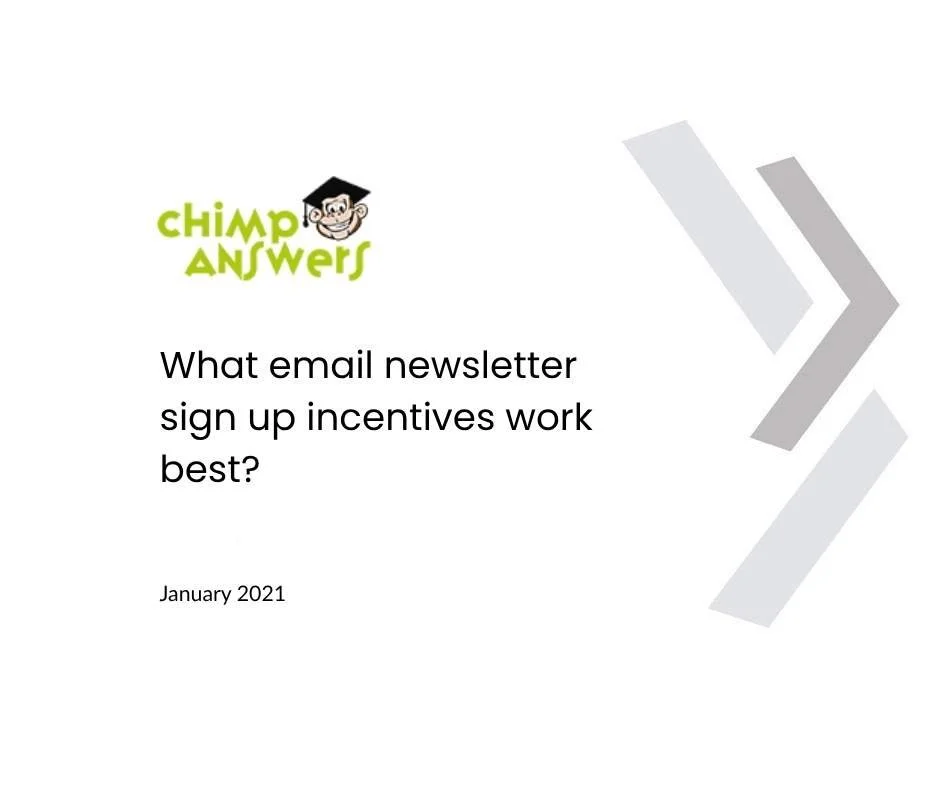 Chimp Answers Logo — What Email Newsletter Sign-Up Incentives Work Best?