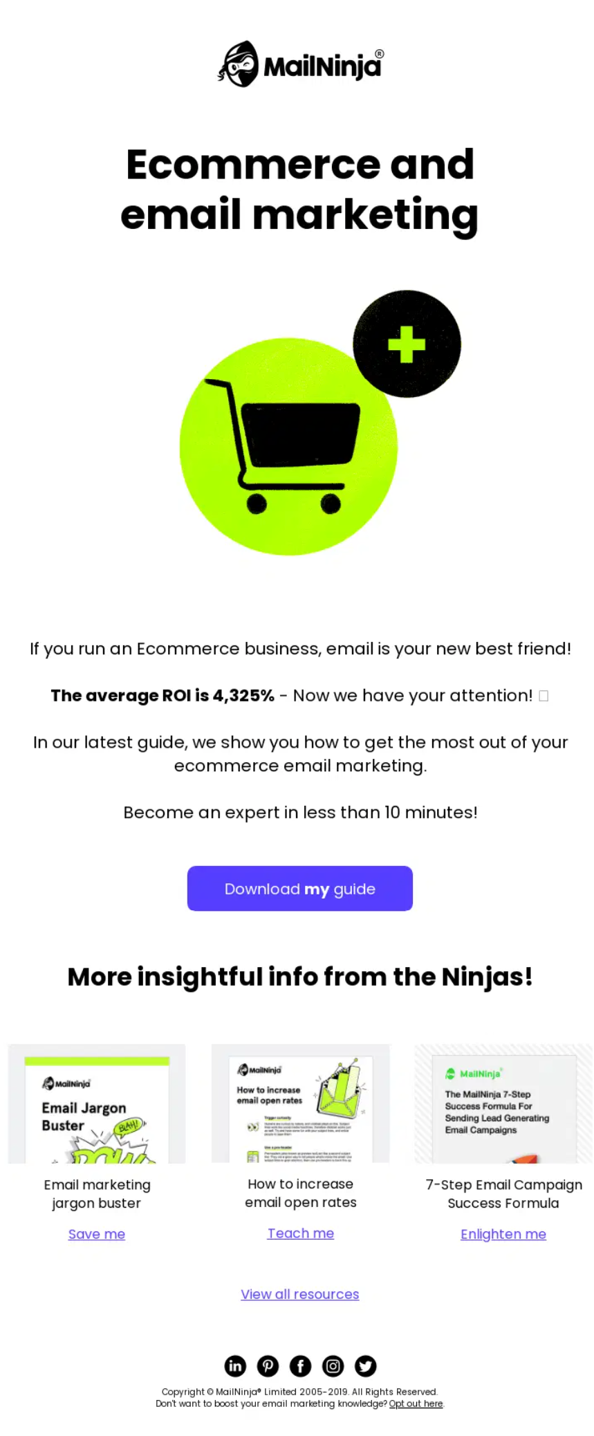 Example of strong ecommerce email