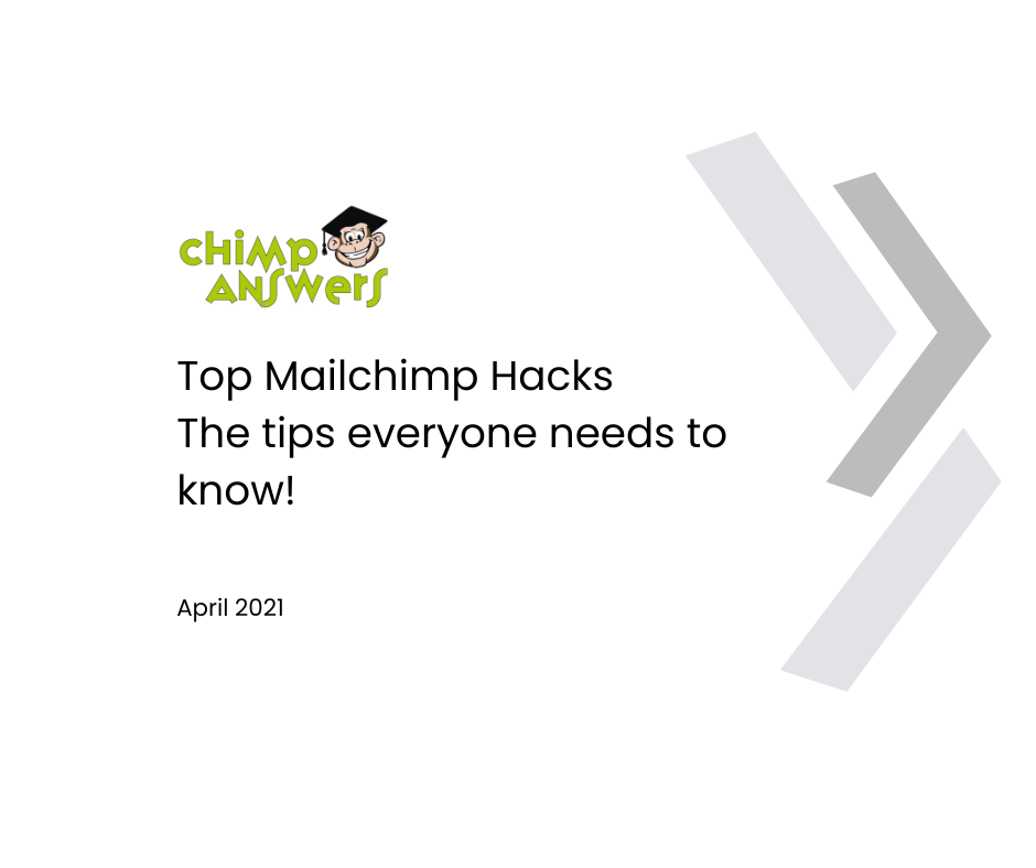 Chimp Answers logo — Mailchimp hacks roundup featuring MaryAnn Pfeiffer of 108 Degrees