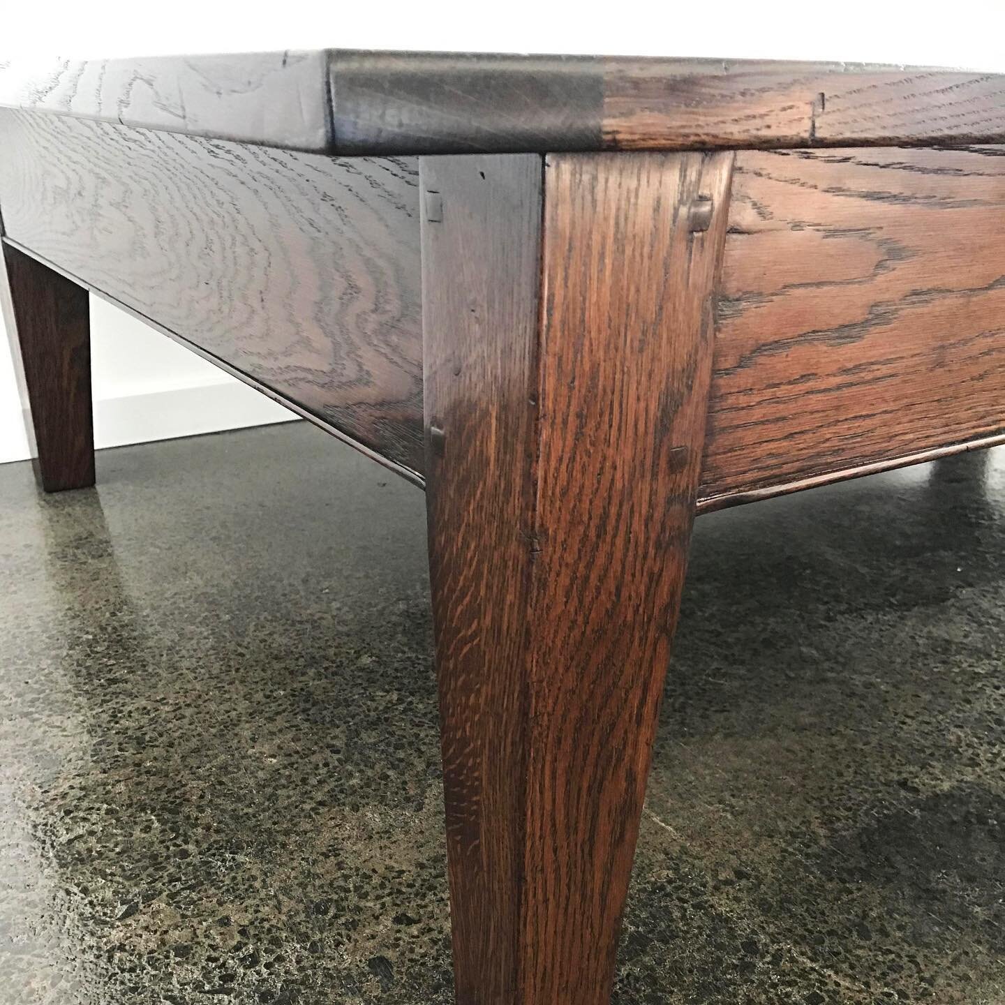 Tree nail detailing... an antique fixing that is now one for aesthetics only. A beautiful reminder of how manufacturing has evolved.

This coffee table is a representation of our clients' aspiration to create an original country aesthetic in their li