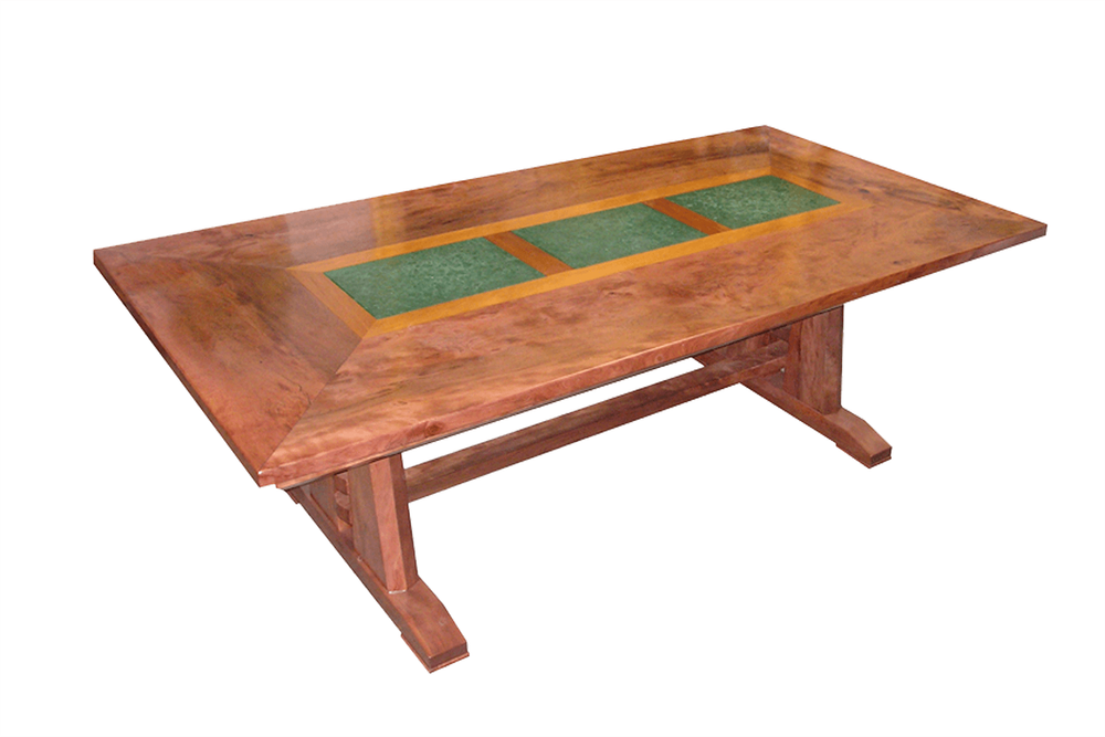 Slab Table Glass Inlay Dining Table Pohutukawa Fusion Glass