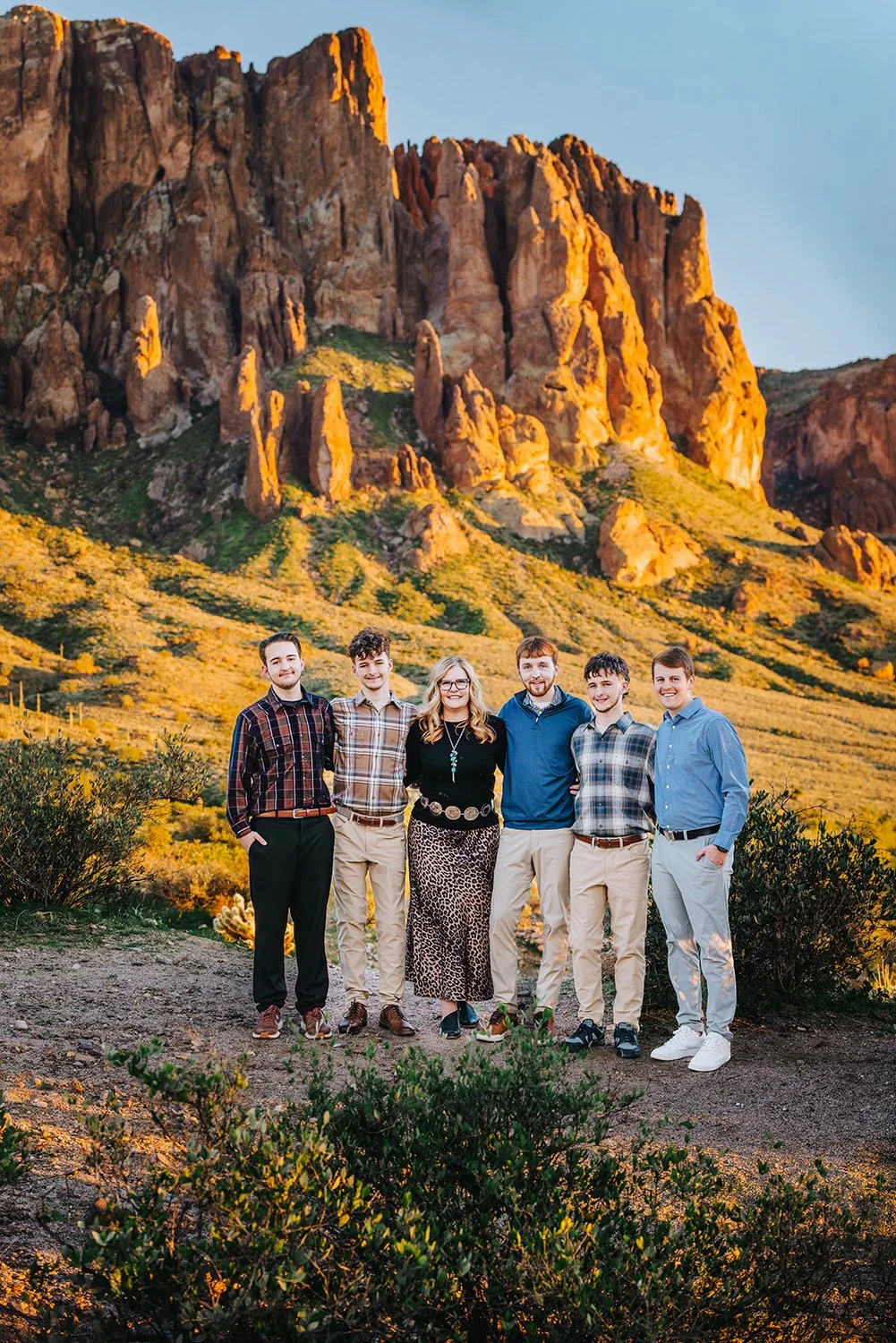 Family session in AZ desert
