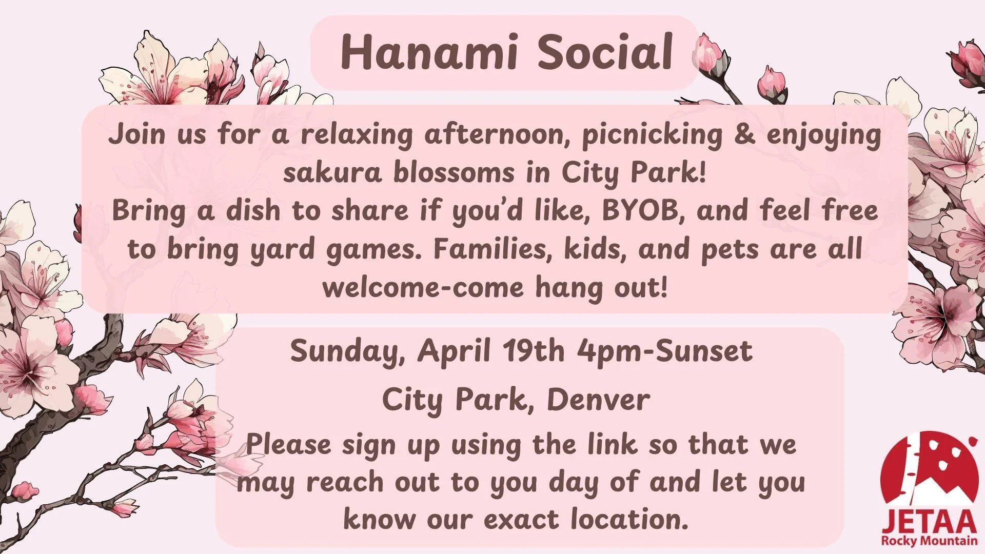 Hanami Social in City Park 2026