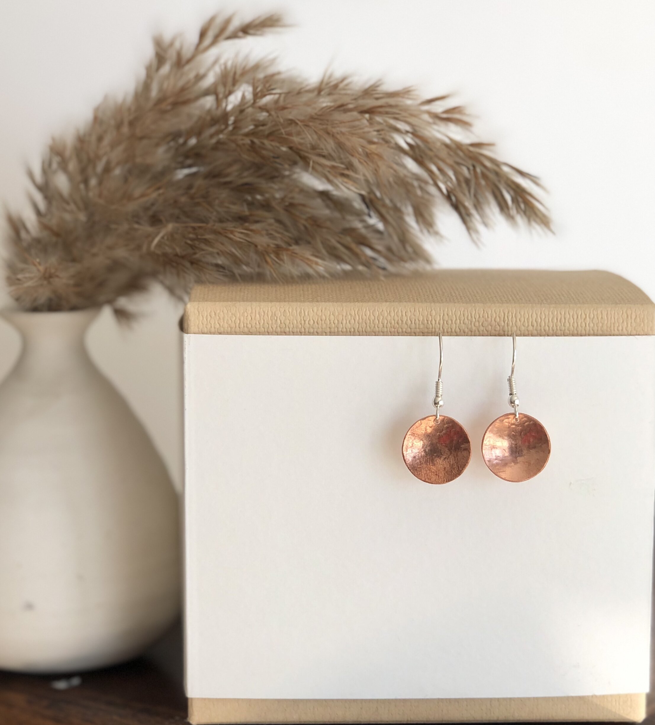 Ball hook copper dome earrings.jpg