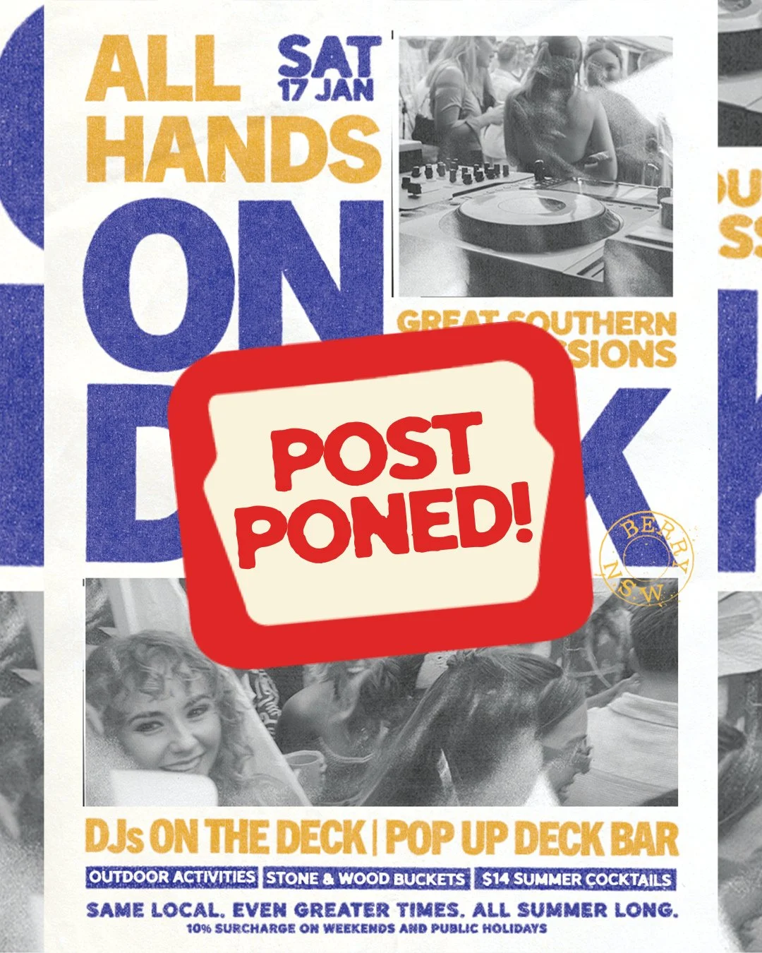 🚨 POSTPONED 🚨 Looks like the weather gods have other plans, so our open-air Deck Session is taking a rain check 🌧️ The good news? Local legends @southernsyndicate.crew are still locked and loaded, just moving the party inside for our usual DJ slot