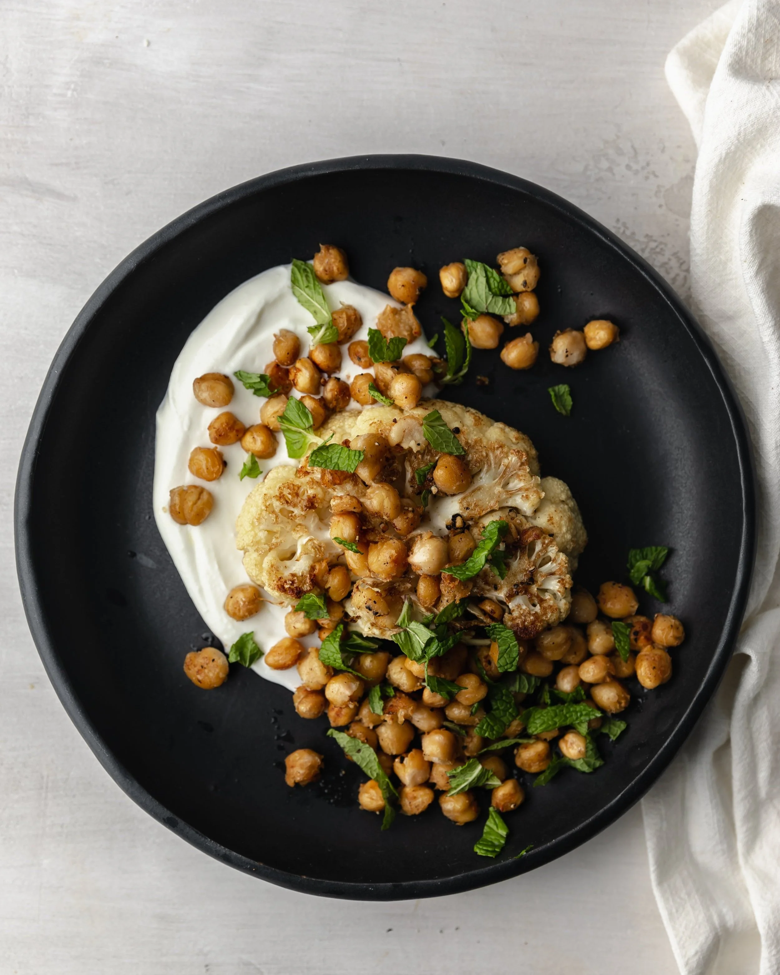 Cauliflower Steak with Chickpeas & Mint — Kelly Powers