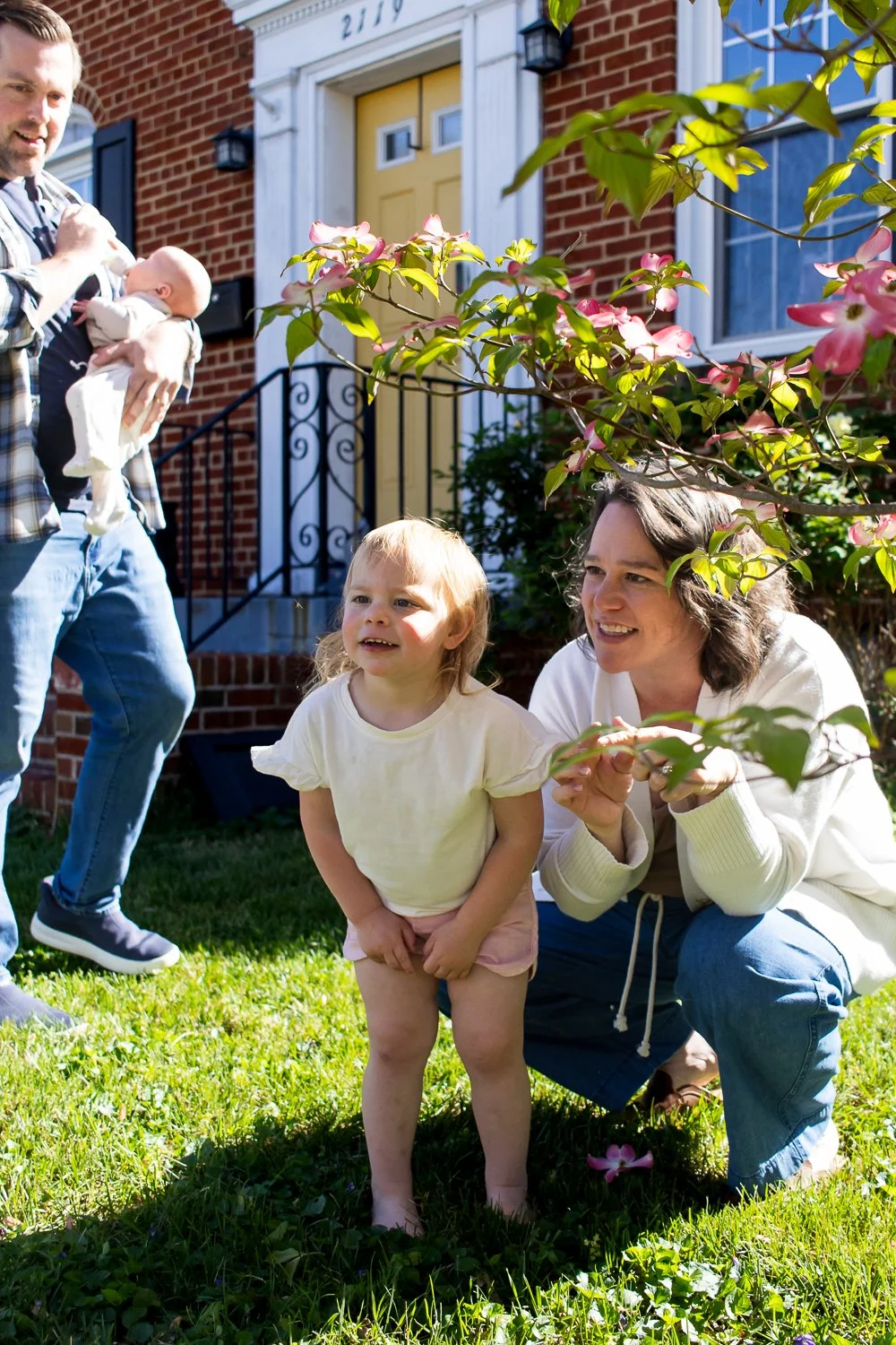 Exploring the front yard in Richmond