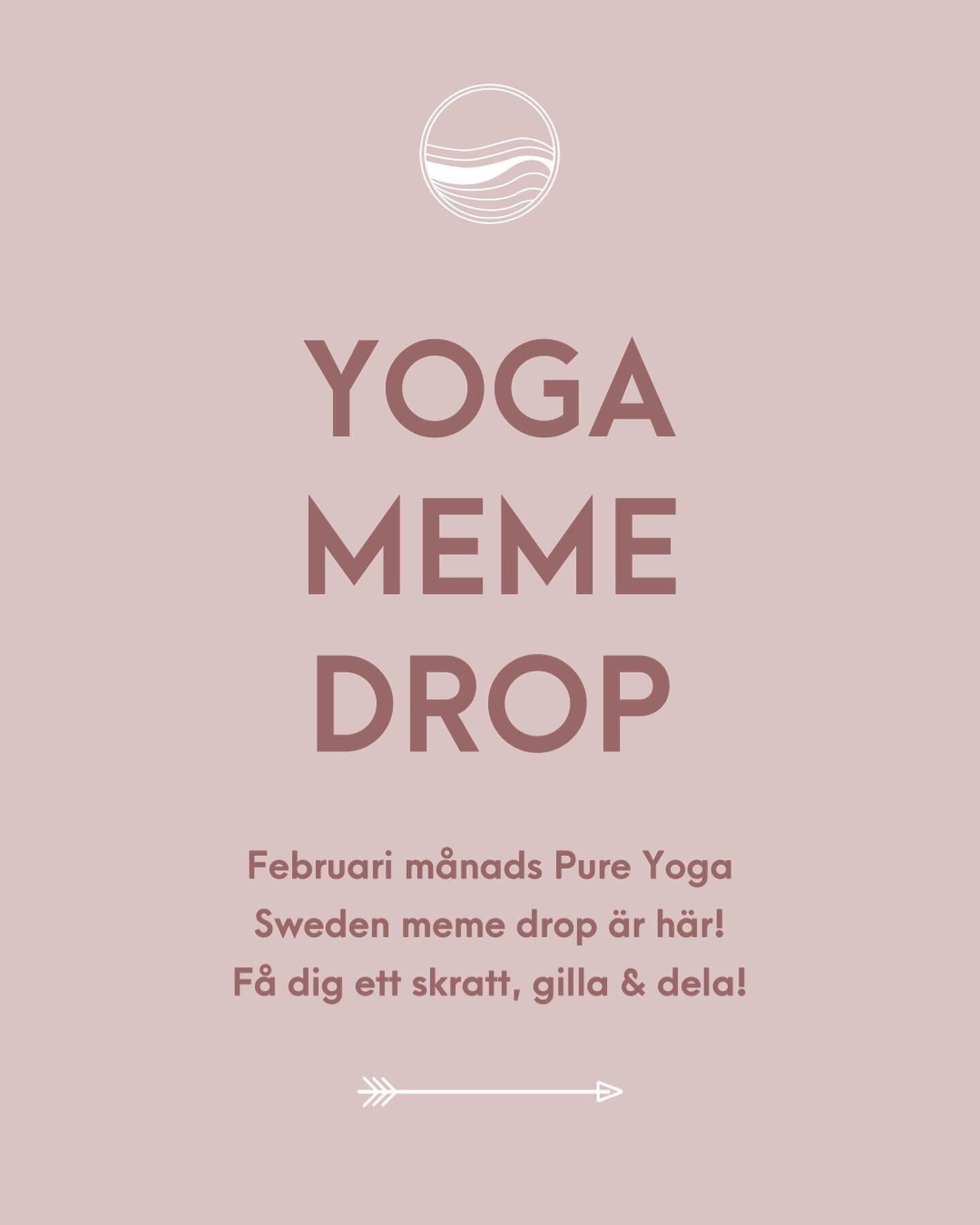 Nu har vi varit lite l&ouml;jliga igen och skapat fler av v&aring;ra egna yoga memes 🤪😂. H&auml;r kommer februaris nya meme drop! Hoppas du gillar och dela g&auml;rna ❤️