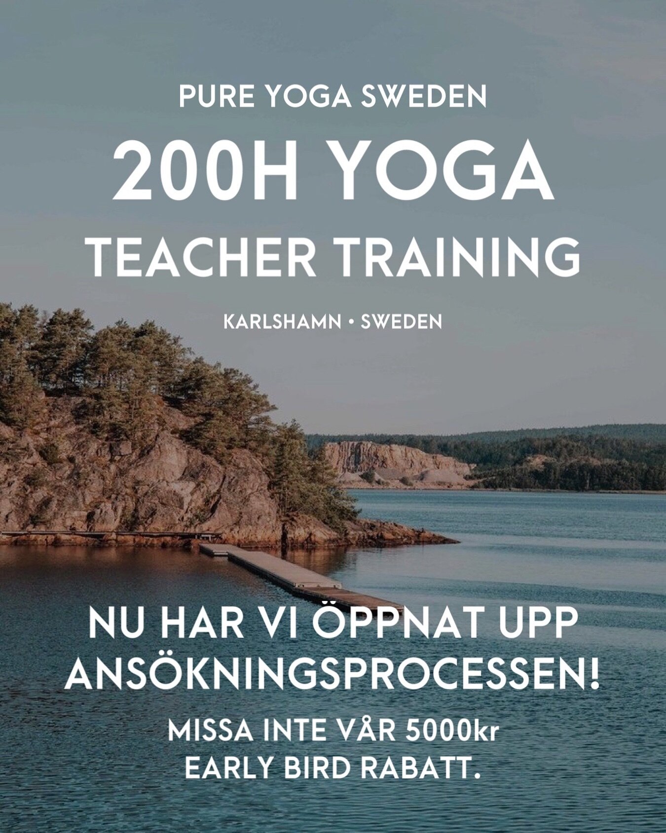 Vi &auml;r s&aring; stolta att &auml;ntligen f&aring; &ouml;ppna upp ans&ouml;kningsprocessen f&ouml;r v&aring;r Yoga Alliance Certifierade 200-timmars utbildning IDAG! Vi ser s&aring; fram emot att g&ouml;ra denna resan tillsammans med just dig. Ans