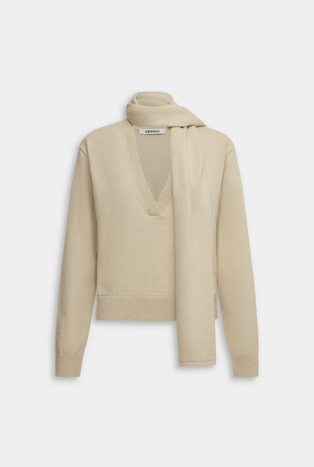 VenroyFlatLay-Womens-CottonCashmereScarfVNeckSweater-Oat.webp