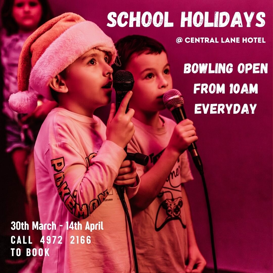 School holidays are just around the corner - entertain the whole family at Central Lane!👏🏽

From 30th March to 14th April, our bowling alley will be open from 10am everyday, so you can make the most of these school holiday! 🎳

Come for a sing alon