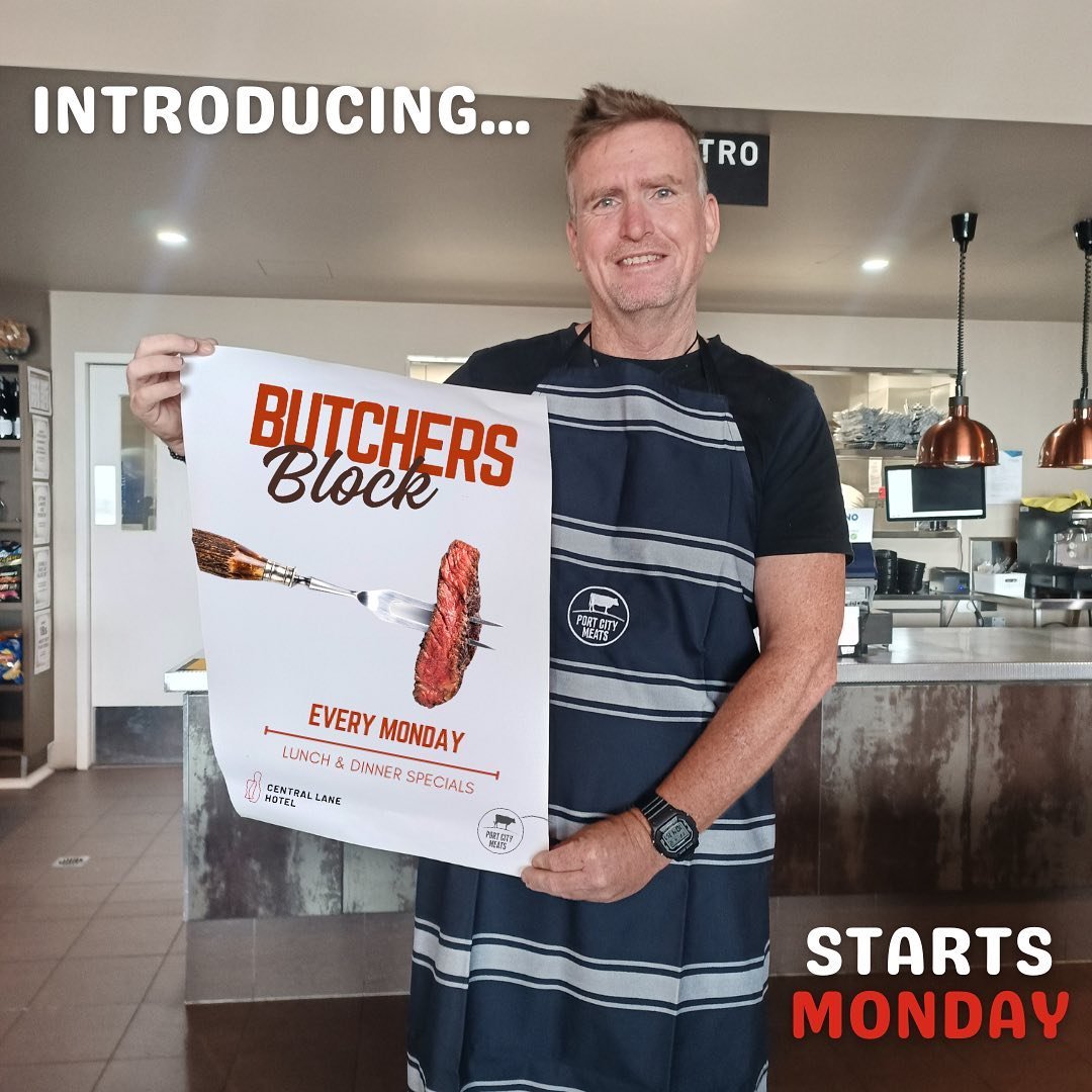 We&rsquo;re kicking off a new Monday ritual next week - The Butcher&rsquo;s Block! 🥩

Grab our Bangers and Mash lunch special, or swing through for our 250g Rump Steak w/ chips, salad or veg &amp; mash with your choice of sauce. 👏👏

More details t