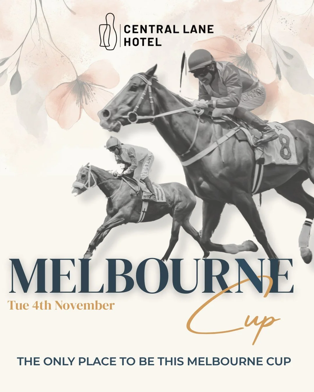 Celebrate Melbourne Cup Day at Central Lane Hotel - where atmosphere, style, and race day energy come together on Tuesday, November 4th!
Catch all the action live while enjoying a day full of food, fashion, and festivities.
π© Best Dressed Prizes
?