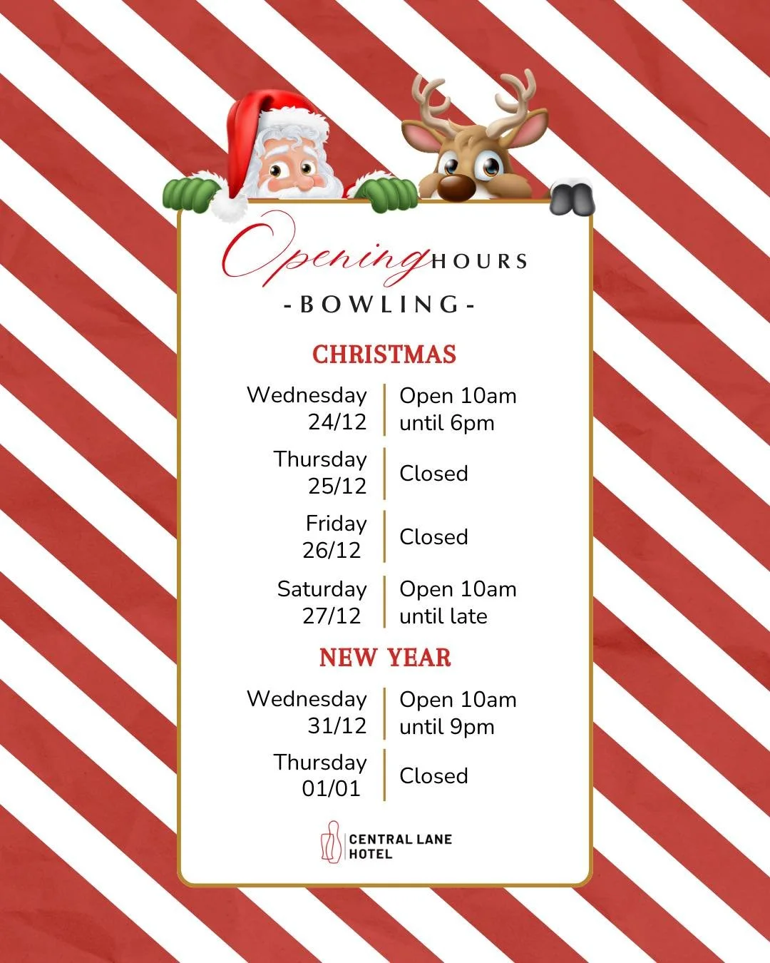 As the festive season rolls in, our hours shift slightly over Christmas and New Year 🎄