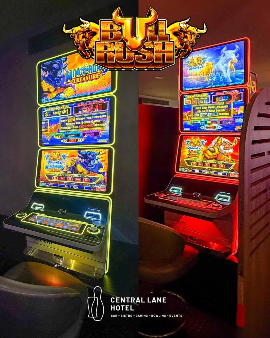 Join the Fortunes family at Central Lane Hotel - we&rsquo;ve just welcomed a new machine today.

Fire Mountain now joins Minotaur&rsquo;s Treasure with two Konami machines now online. It&rsquo;s time to find your lucky seat.