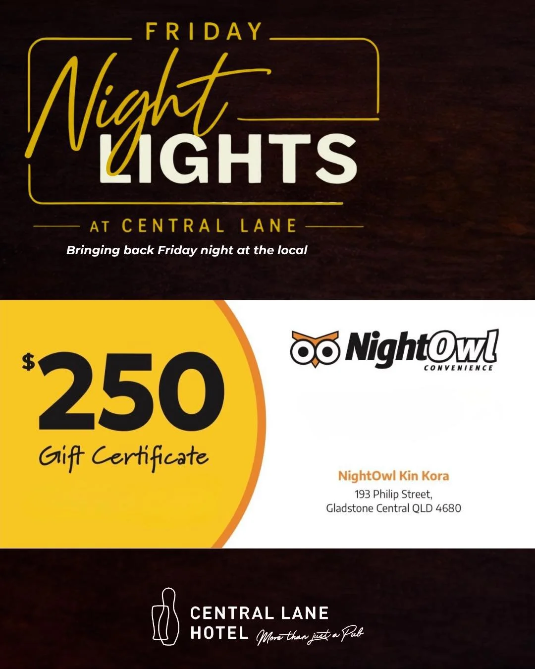 Friday Night Lights kicks off tonight. 

Real cash. Real giveaways.

A $250 fuel-busting hot seat - 10pm - it&rsquo;s going tonight.

Meat trays rolling through until 10pm, finishing with a CASH finale.

Supper Club running late, kitchen open until 1