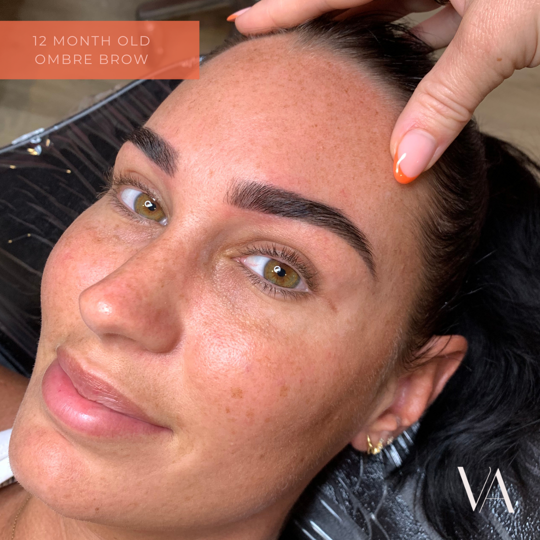 3 year old healed ombre brow cosmetic tattoo 