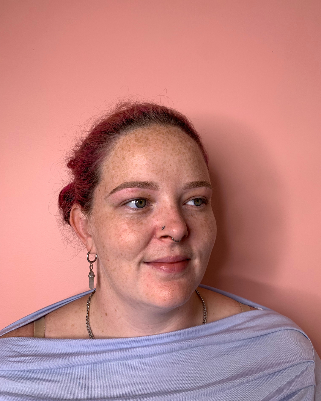 Photo showing a clients natural healed ombre brow cosmetic tattoo.