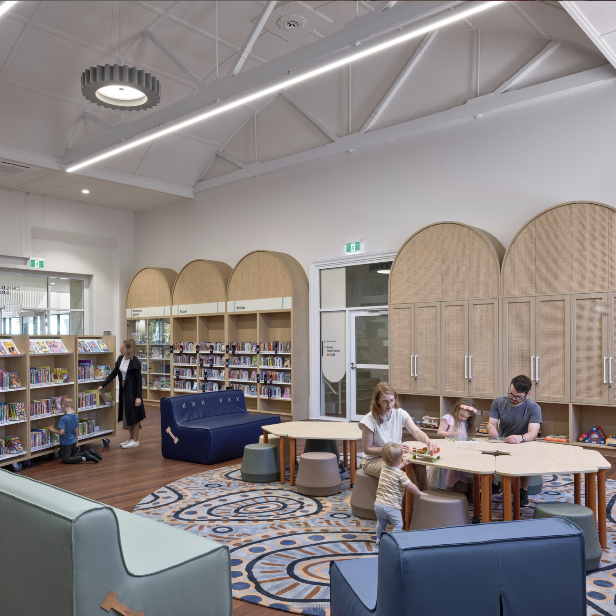 Project: Ngutungka Henley Community Library |  Agent: White Label |   Product: Hand Tufted Rug Designed by Emily Ziz