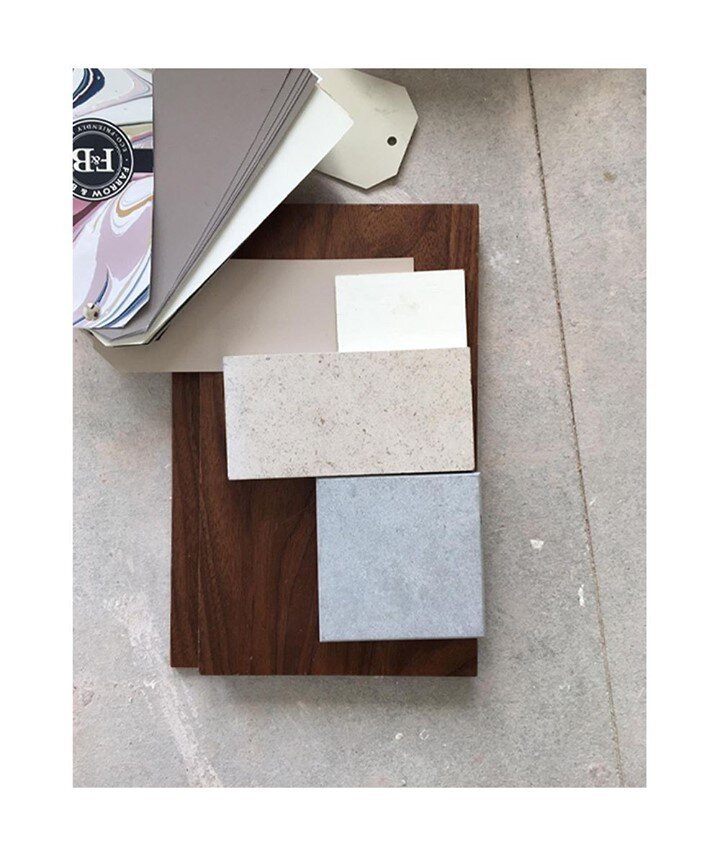 A palette of our material choices for Plimsoll Road, featuring some lovely @Farrowandball greys. We are in the final stages on site, so watch this space for final photographs!⠀
⠀
⠀
#architecture #architecturelover #architecture_hunter #architecturald