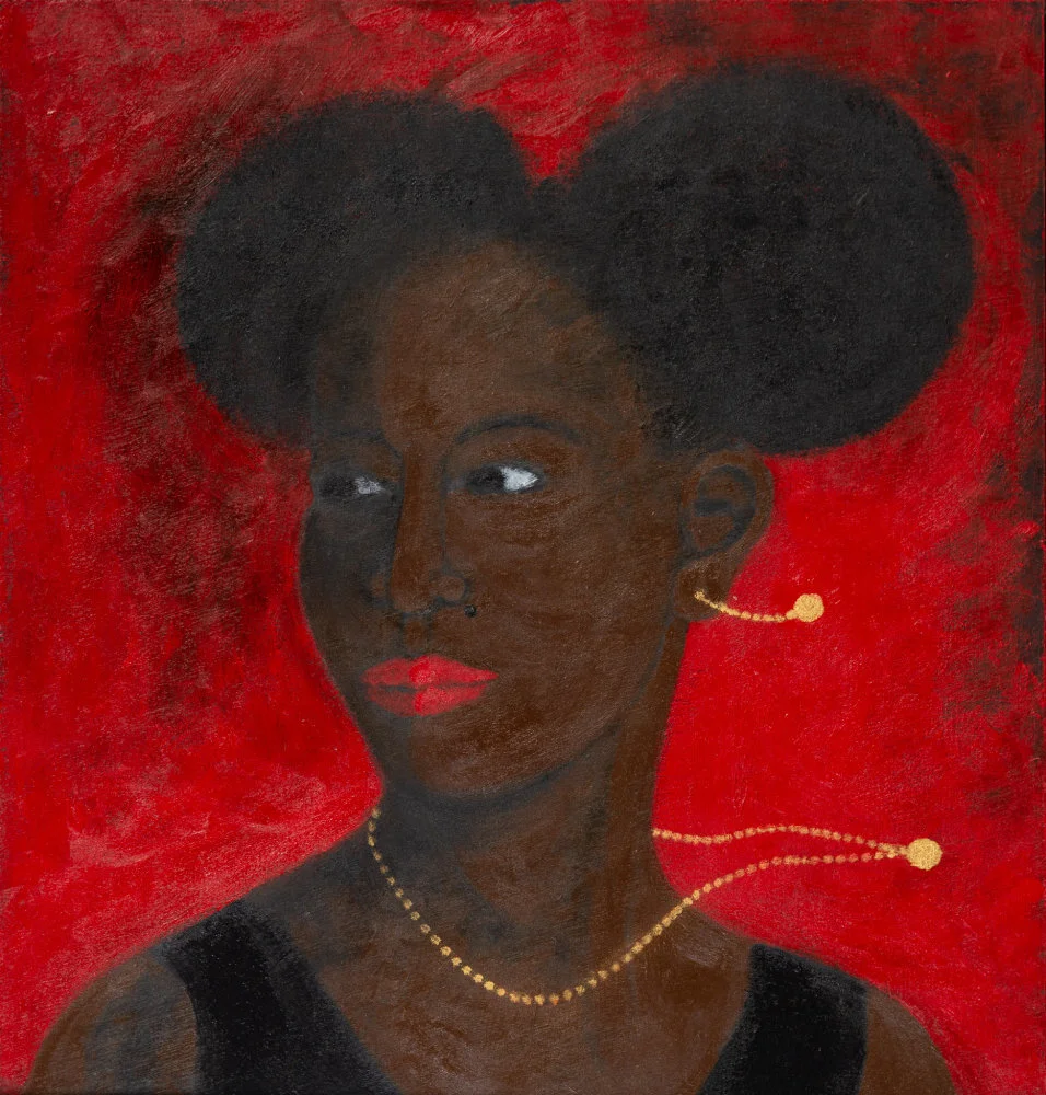 Little black dress , 2019, Acrylic on plywood, 48.7 x 45.2 cm