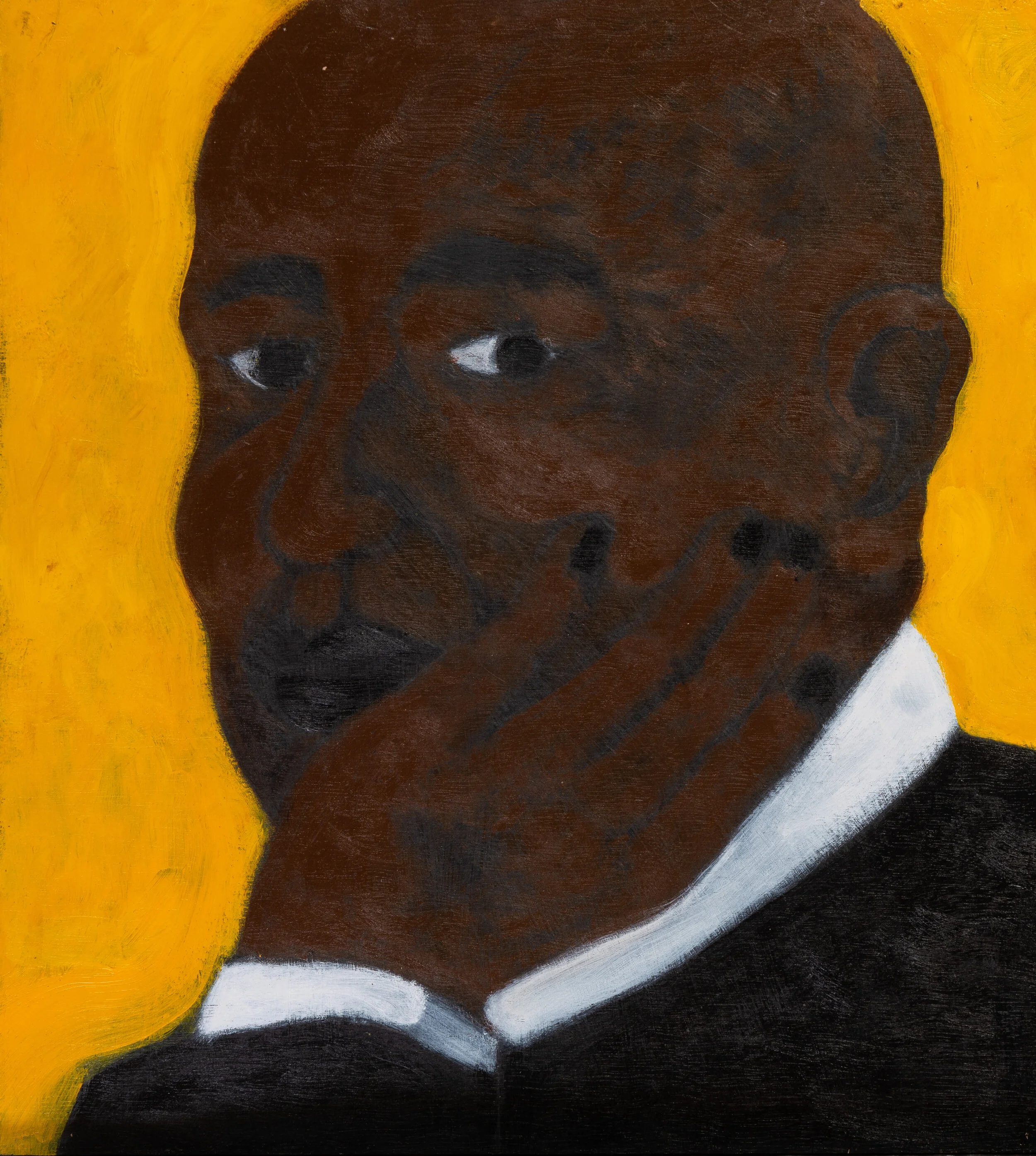 Listener , 2018, Acrylic on plywood, 41 x 36.5 cm
