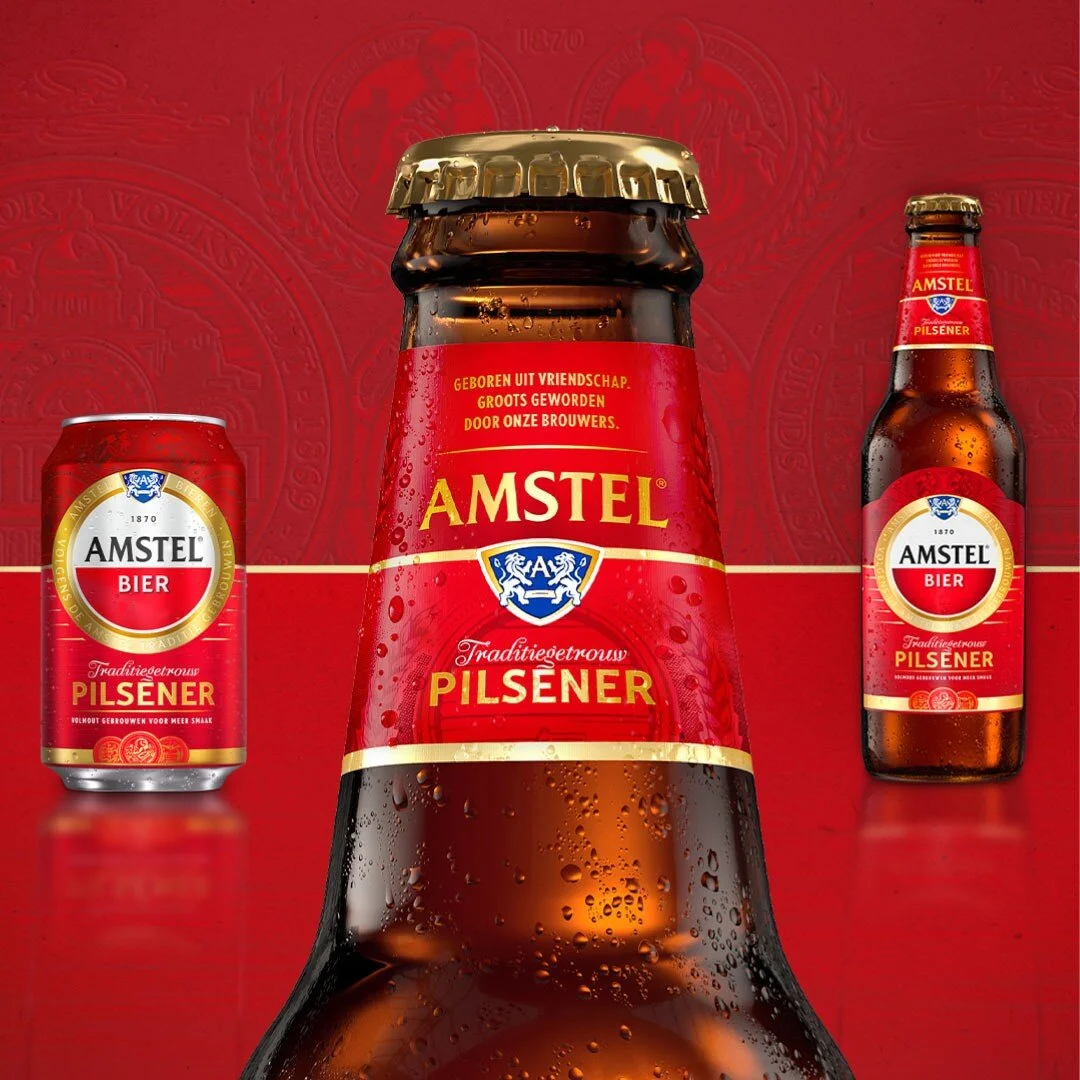 NEW WORK!!! HEINEKEN Netherlands asked us to give Amstel a new and yet familiar face. This resulted in a complete overhaul of the brand design. We started working on the core of the brand: Pilsener. And from there on we created a completely new packa