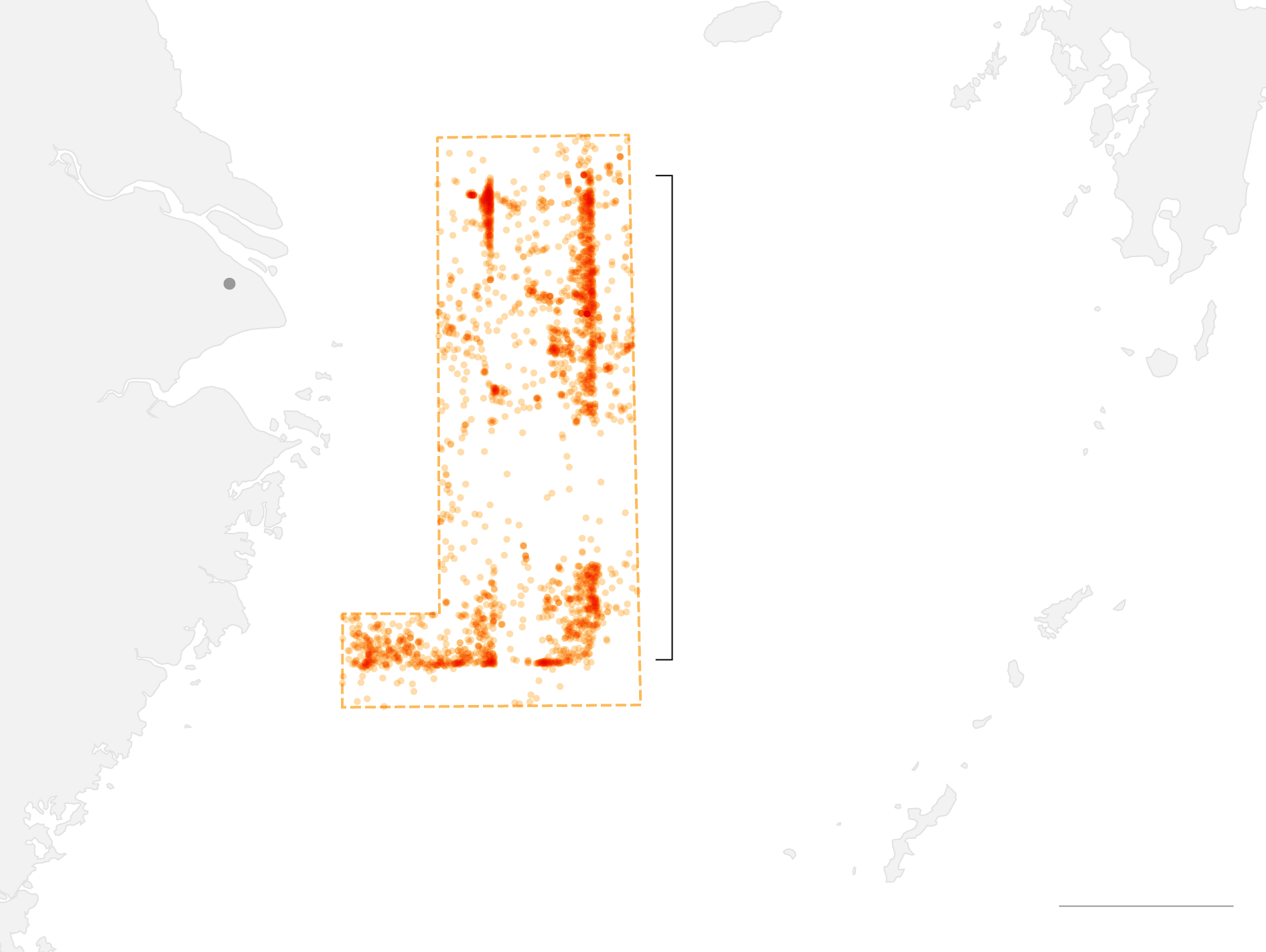 Thousands of Chinese Fishing Boats Quietly Form Vast Sea Barriers