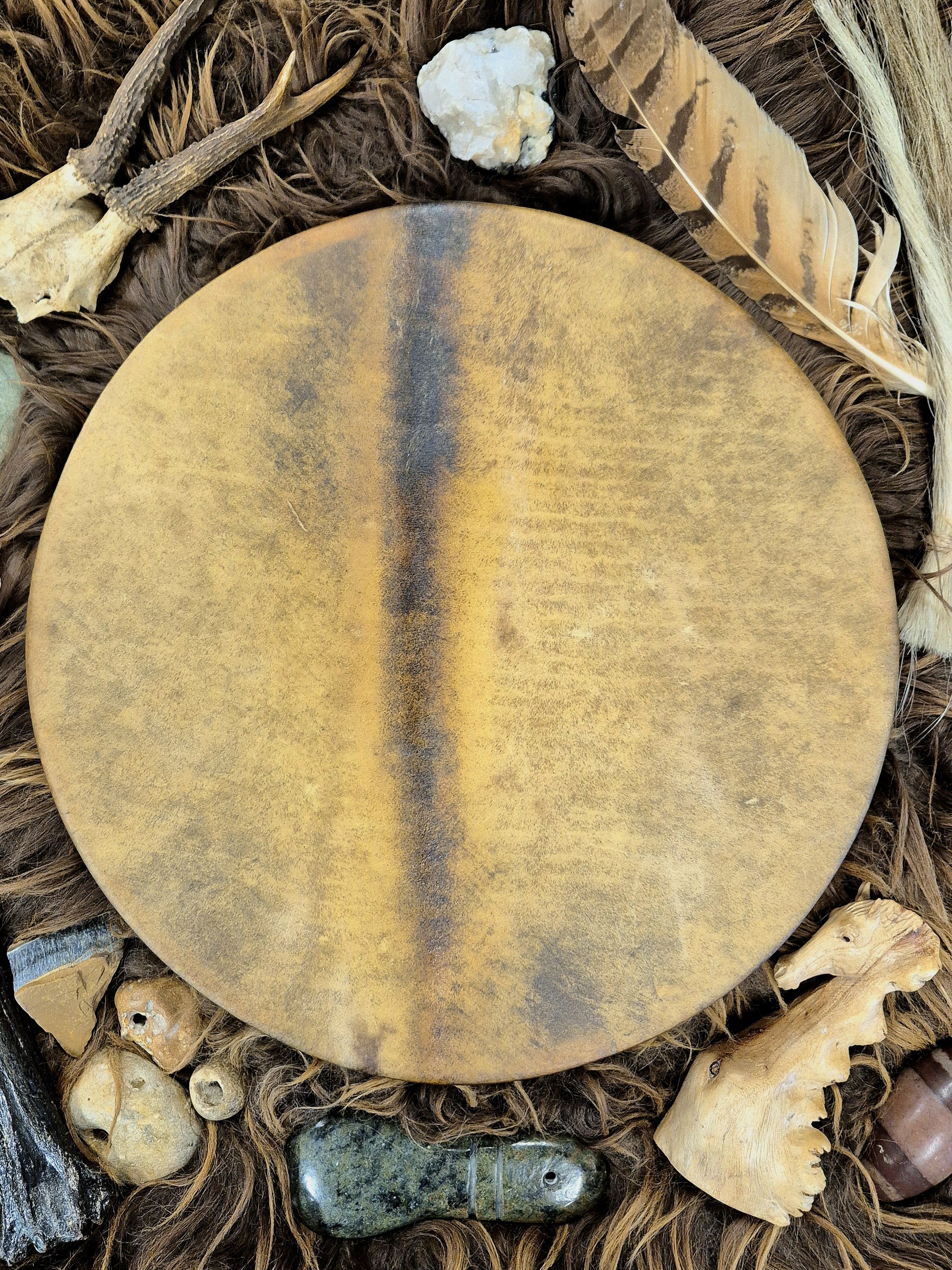 14" Horse Shamanic Drum with Turquoise
