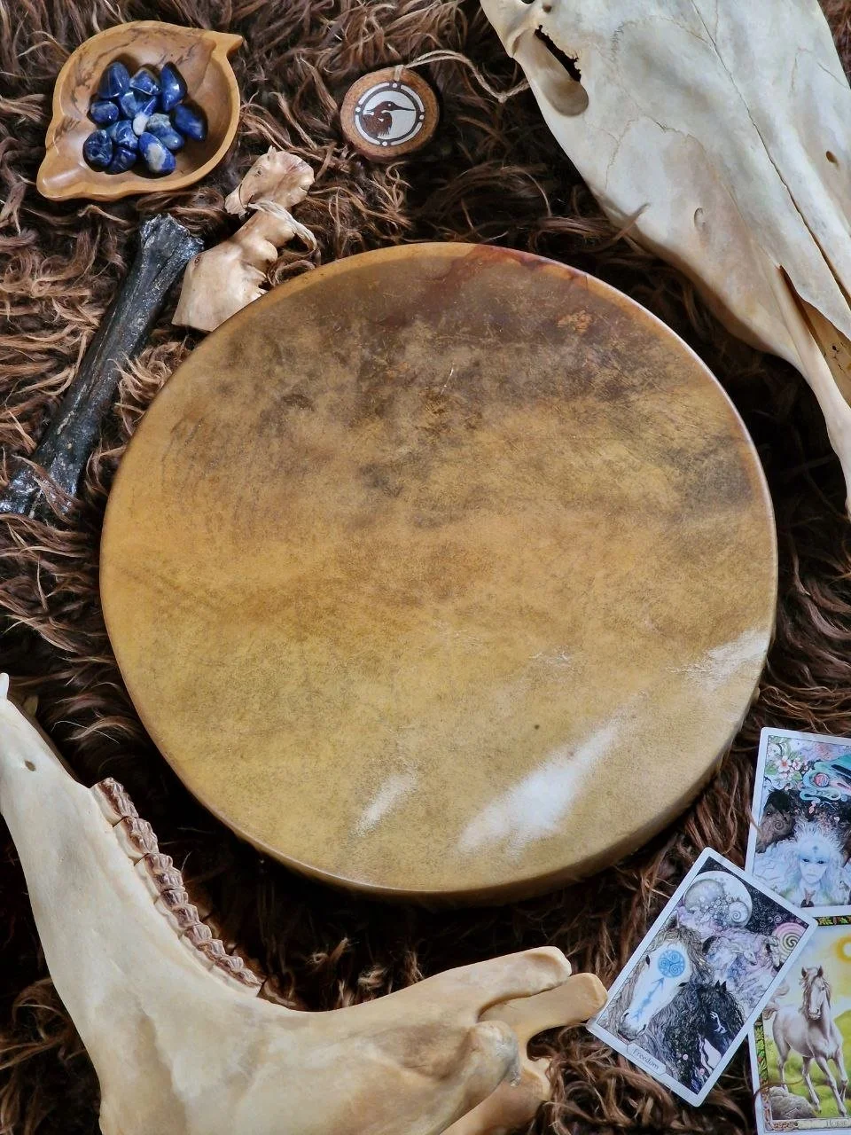 COMING SOON 18" Horse Shamanic Drum with Sodalite