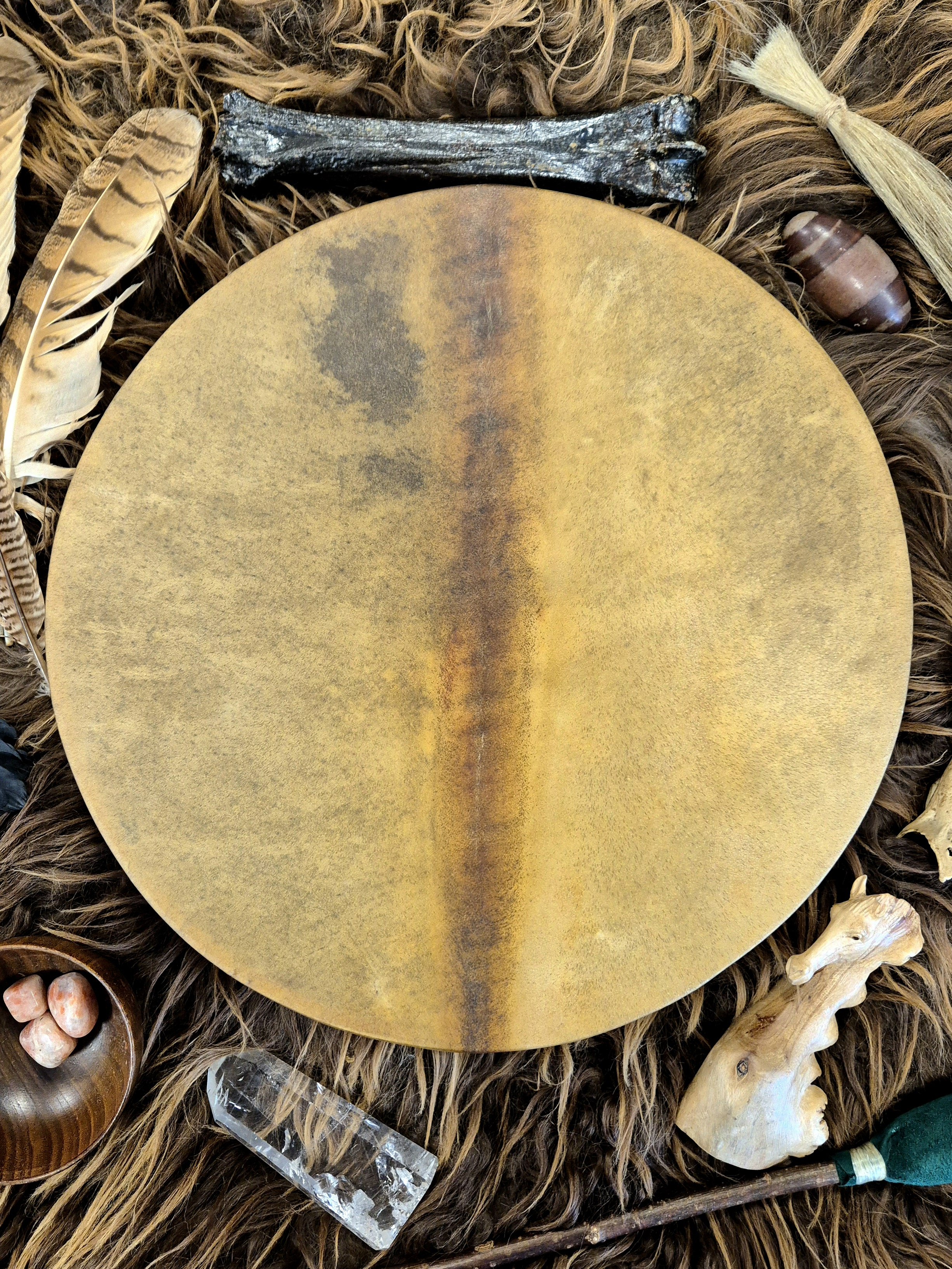 16" Horse Shamanic Drum with Sunstone