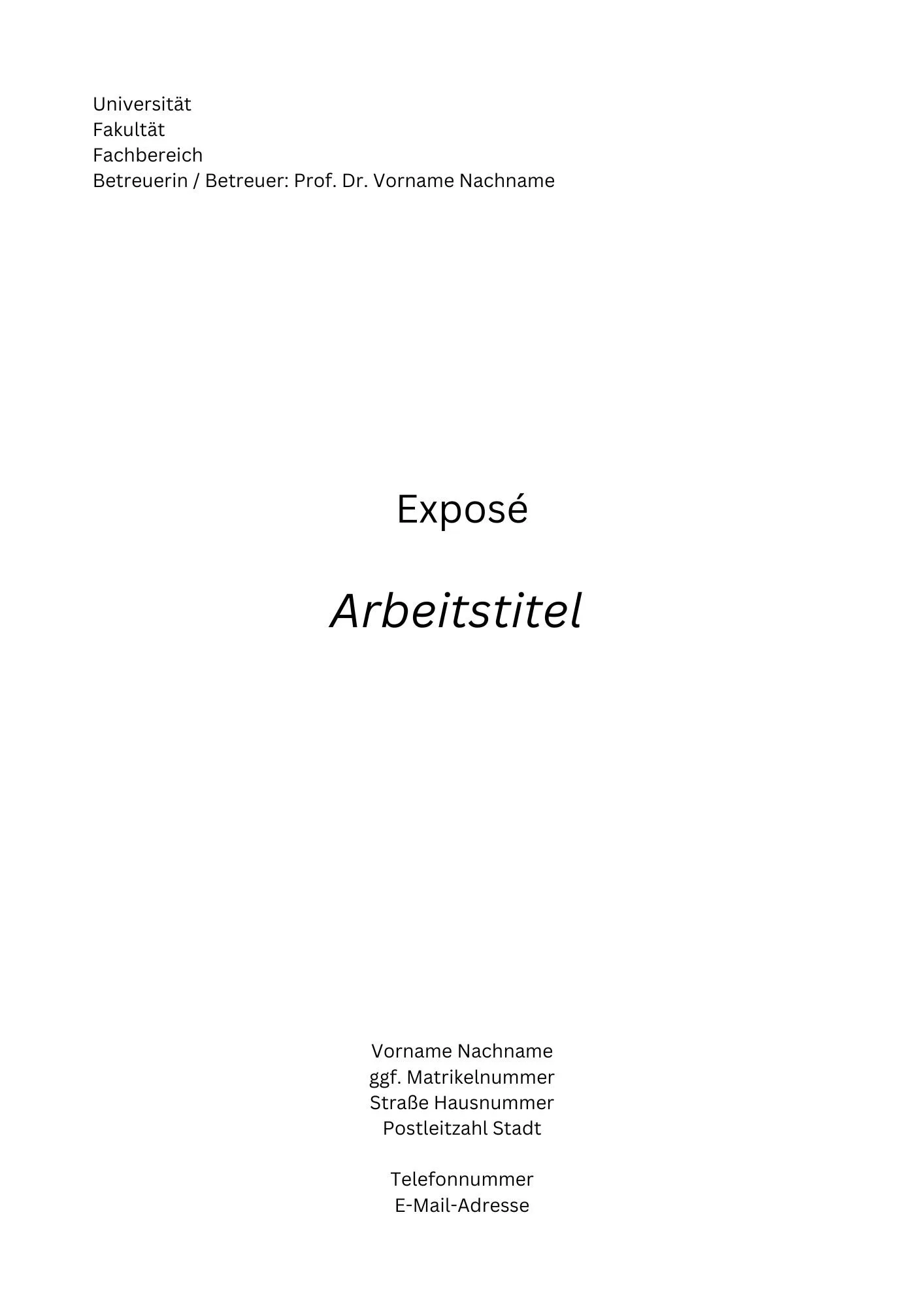 Wie Schreibt Man Eine Expose Exposé für die Dissertation schreiben: Form, Inhalt, Gliederung — Dr