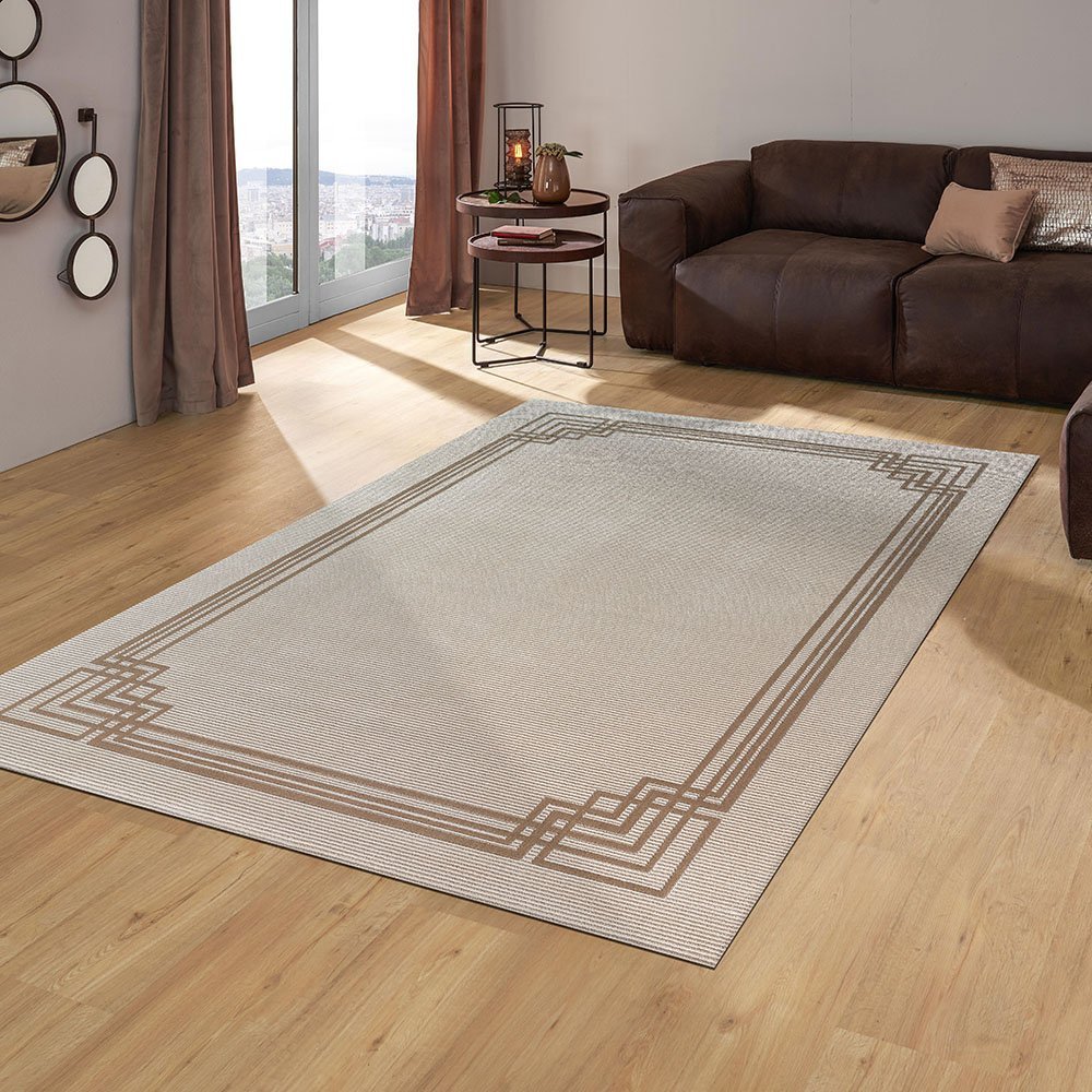 Astana Greek Beige Border Rug